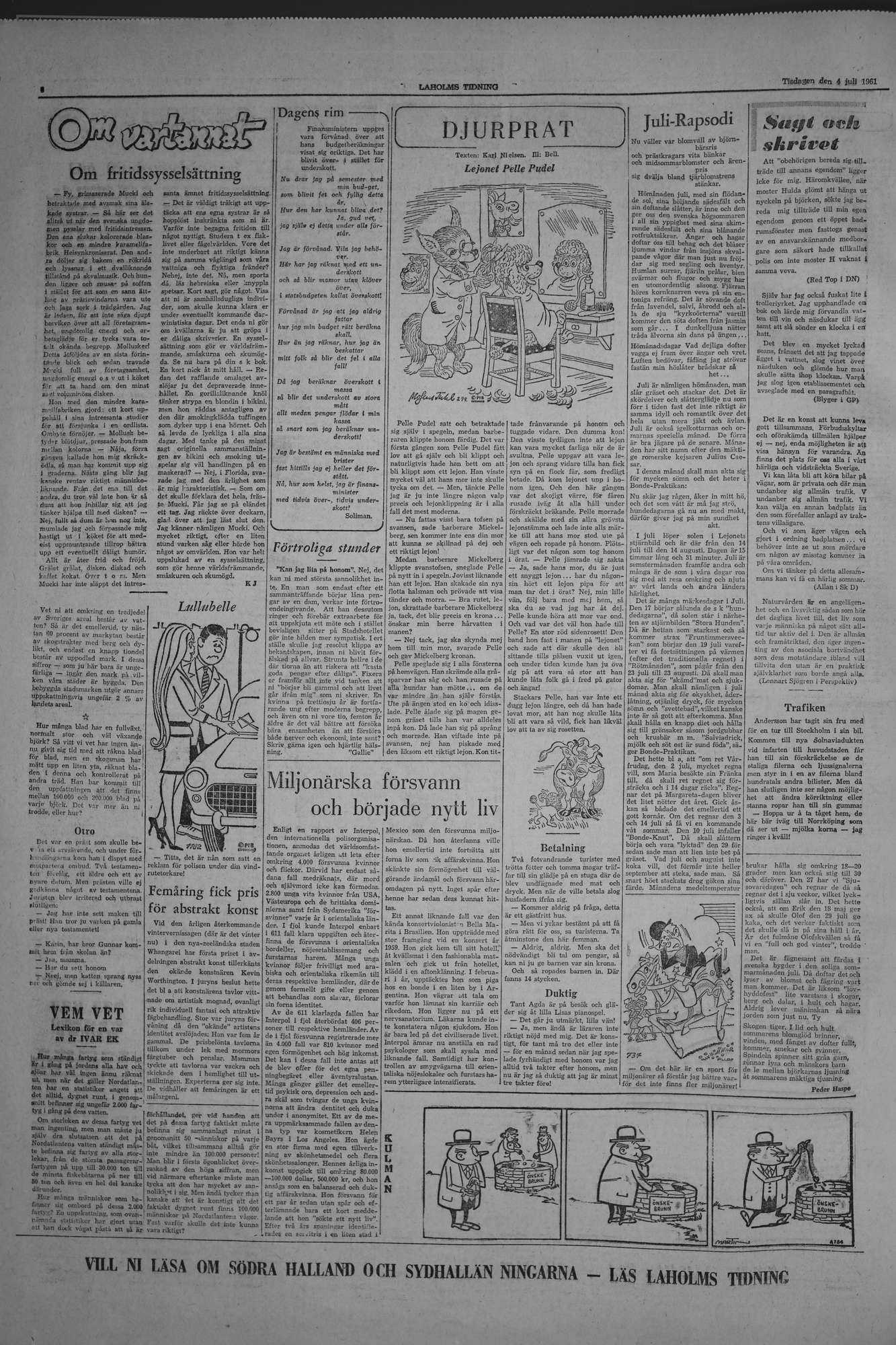 Laholms Tidning Tisdag 4 juli 1961, sida 6
