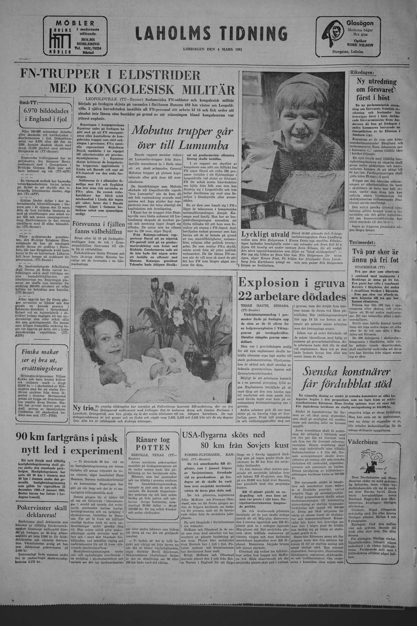 Laholms Tidning Lördag 4 mars 1961, sida 8