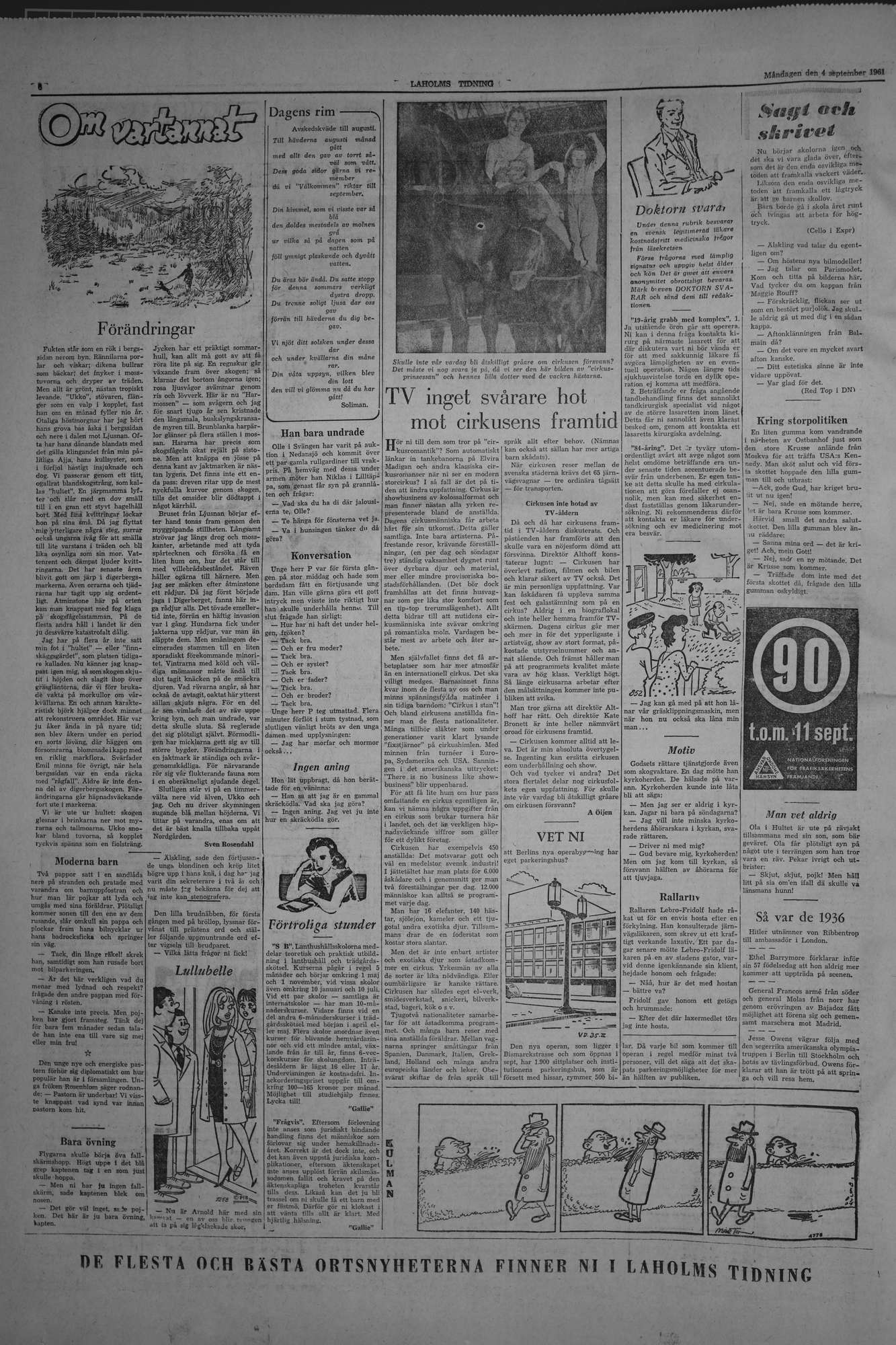 Laholms Tidning Måndag 4 september 1961, sida 5