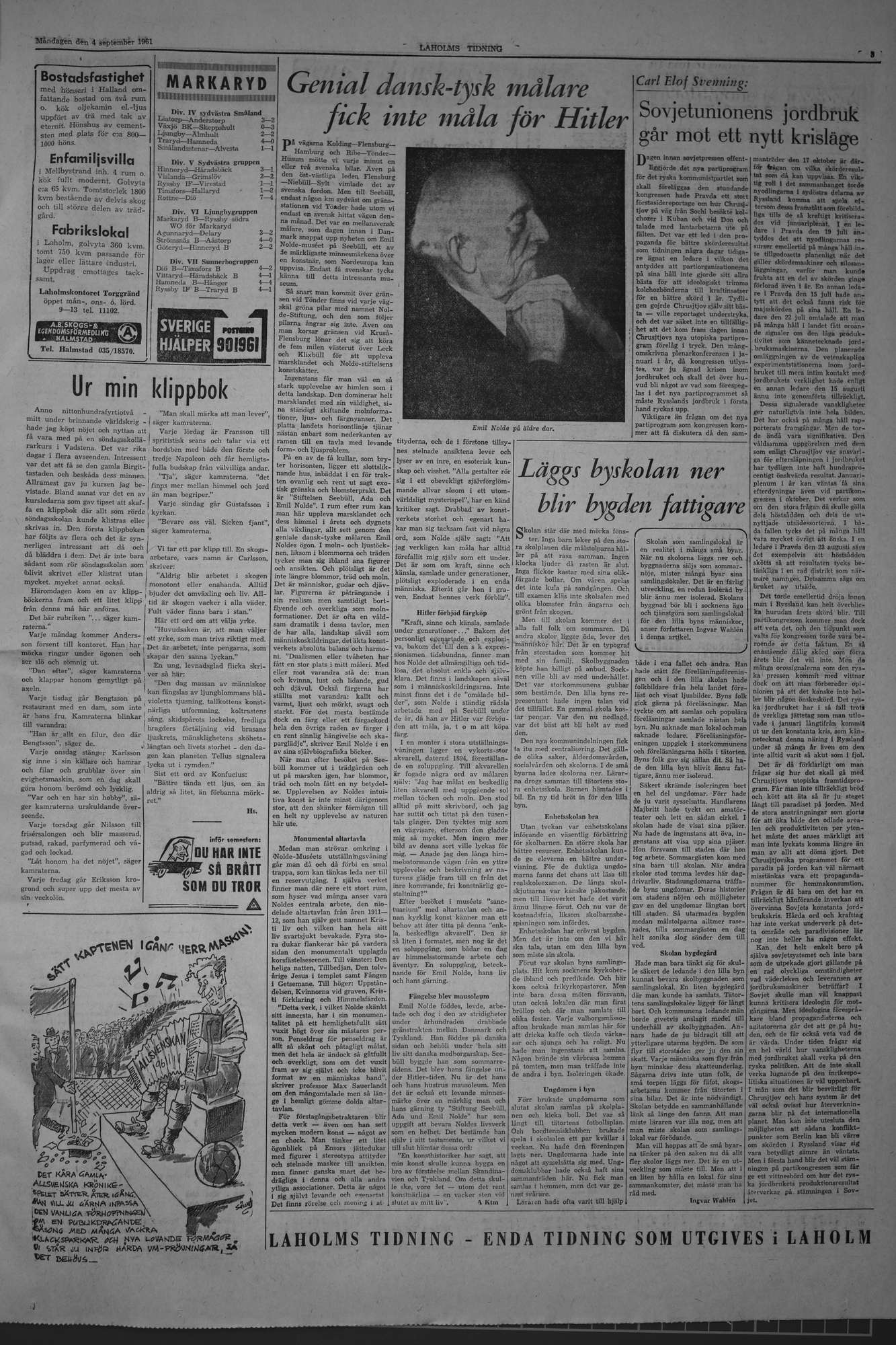 Laholms Tidning Måndag 4 september 1961, sida 6