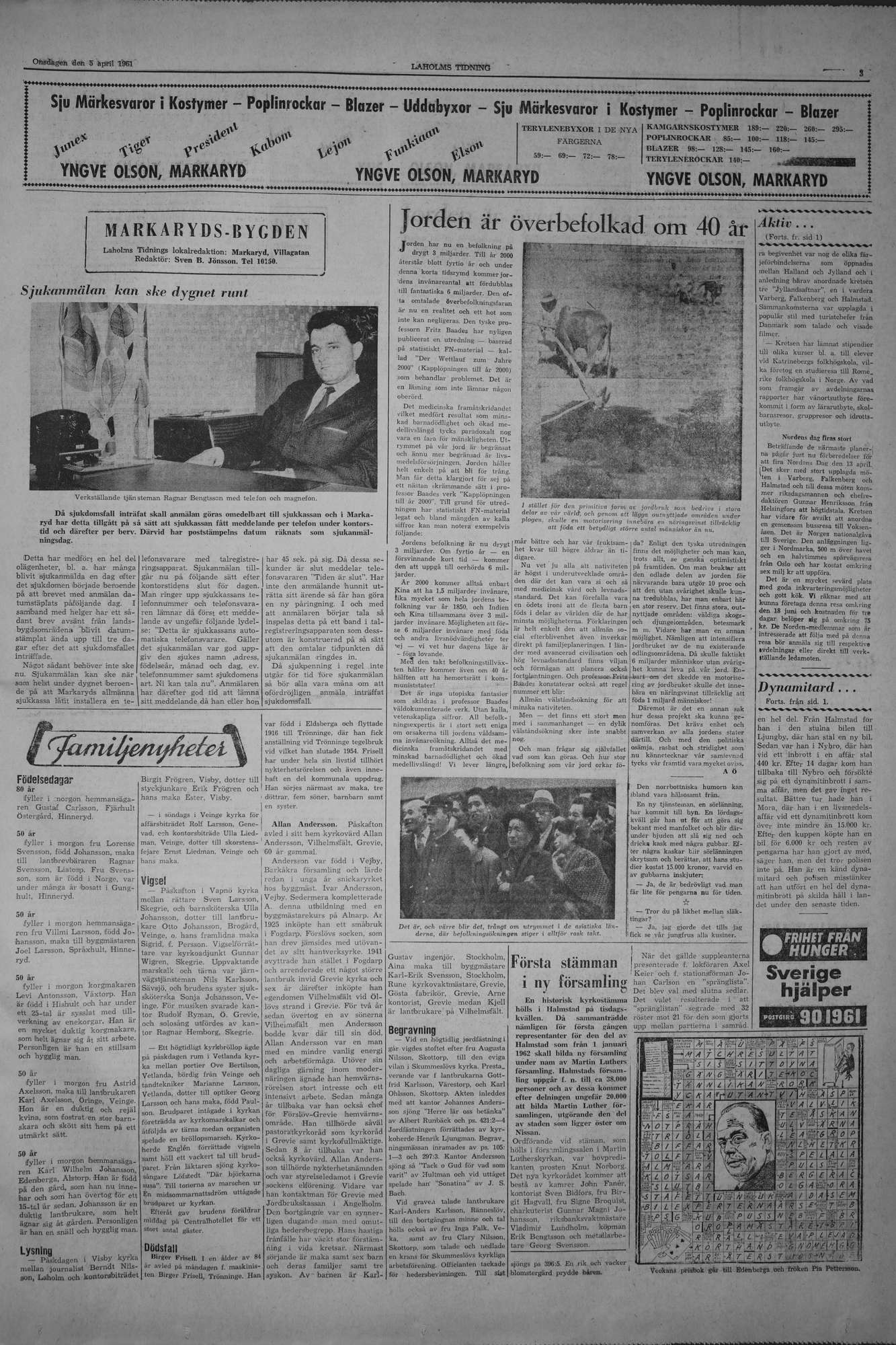 Laholms Tidning Onsdag 5 april 1961, sida 3