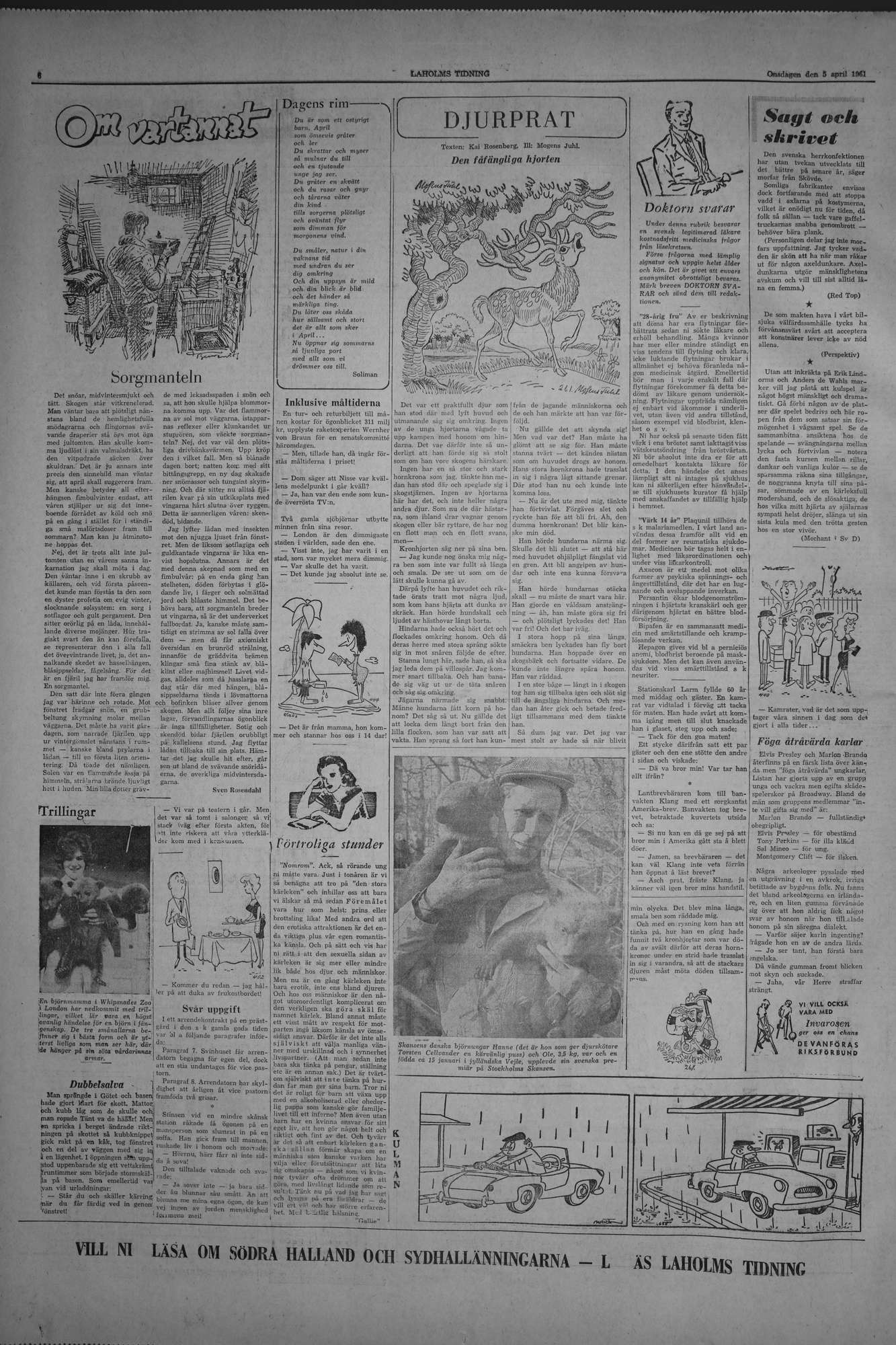 Laholms Tidning Onsdag 5 april 1961, sida 6