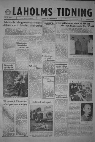 Förstasidan, Tisdag 5 december 1961