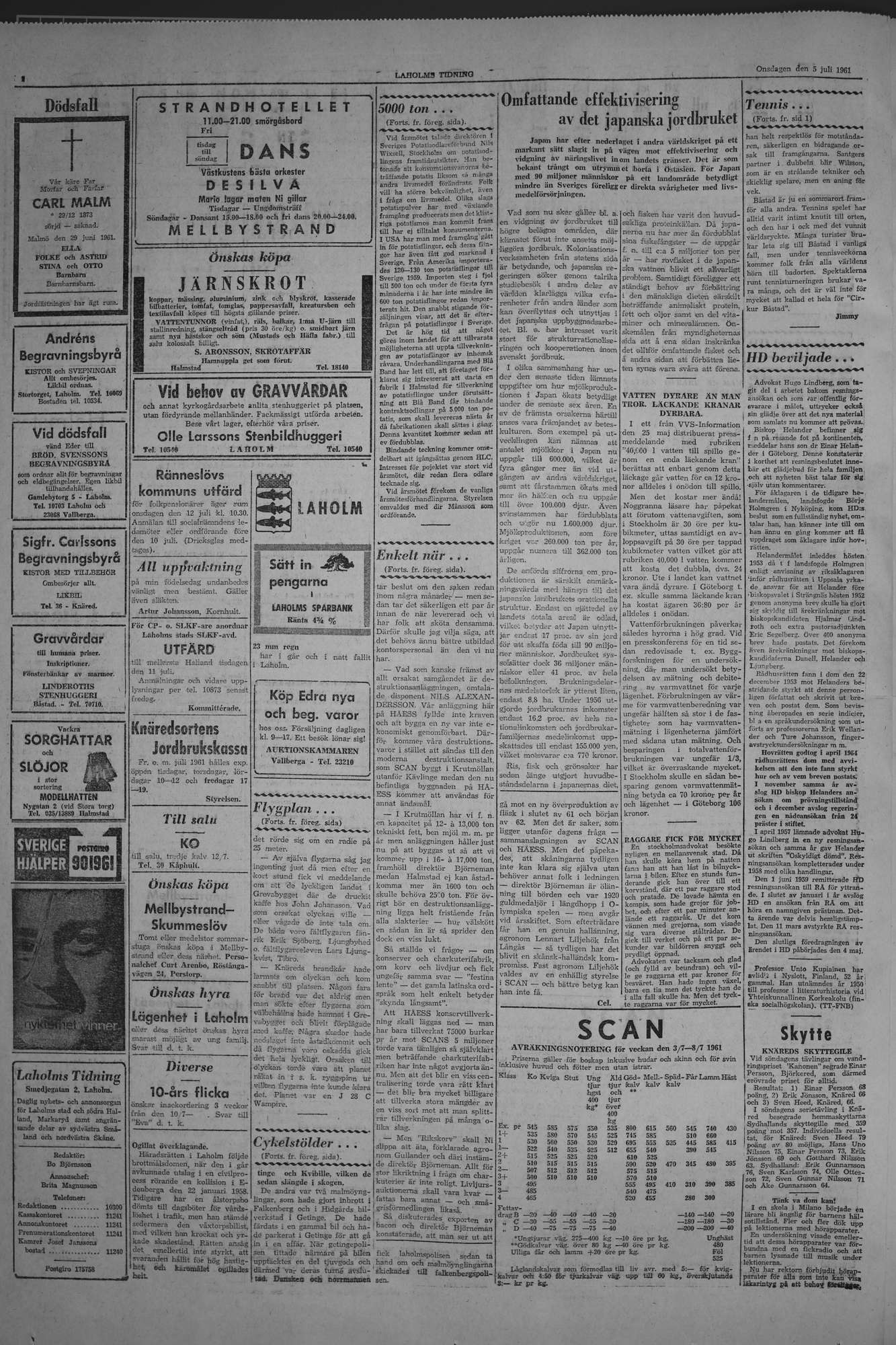 Laholms Tidning Onsdag 5 juli 1961, sida 2