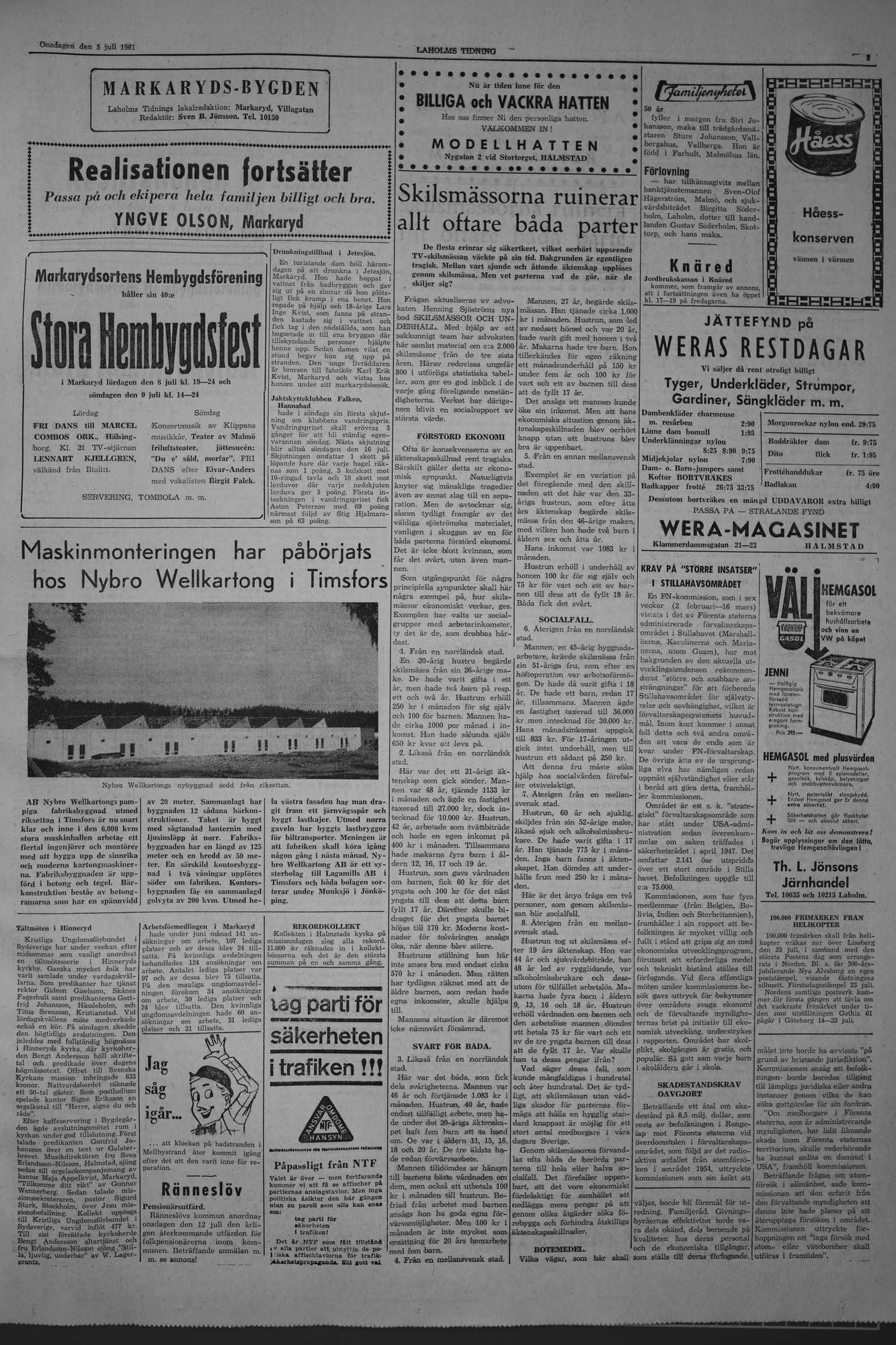 Laholms Tidning Onsdag 5 juli 1961, sida 3