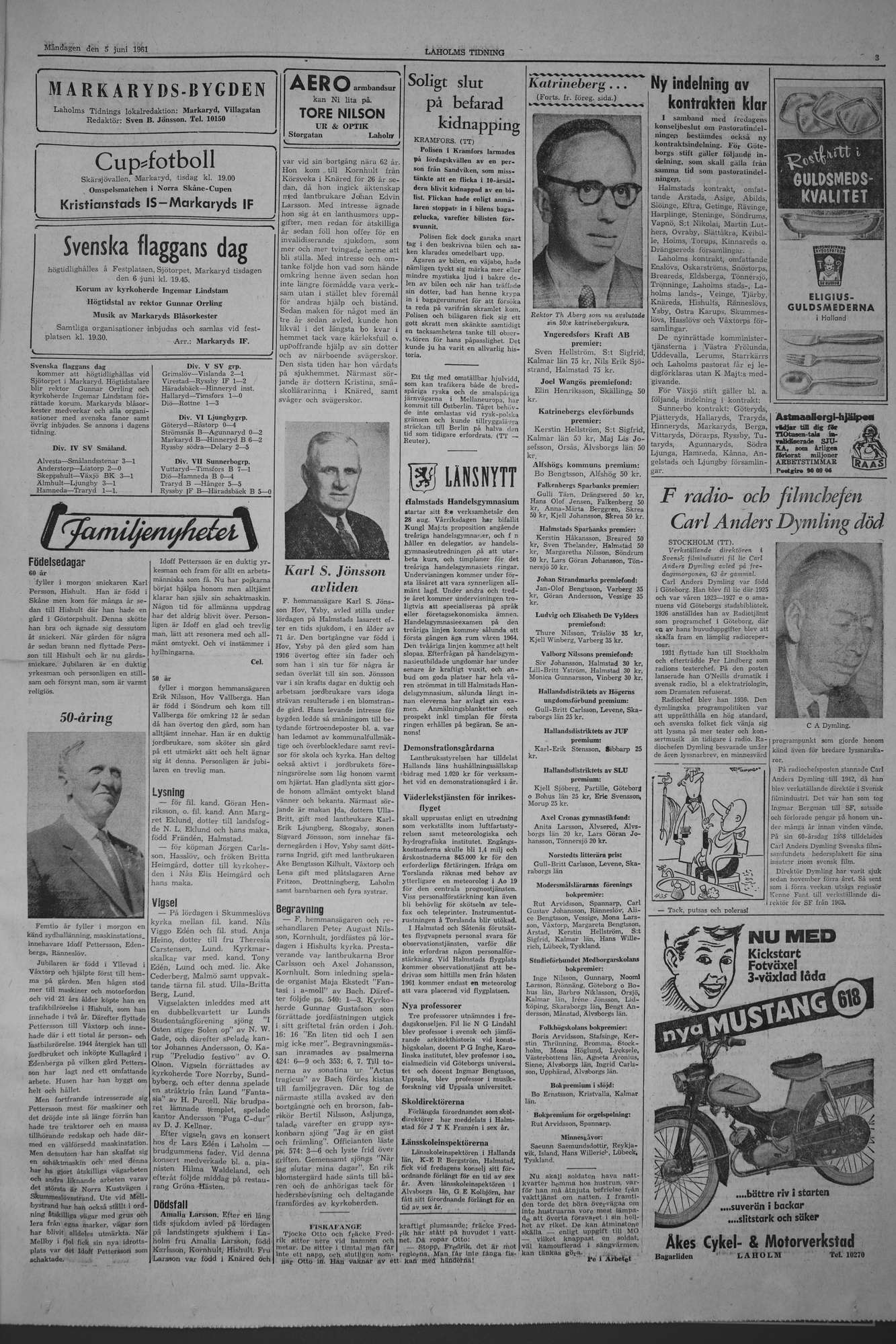 Laholms Tidning Måndag 5 juni 1961, sida 3
