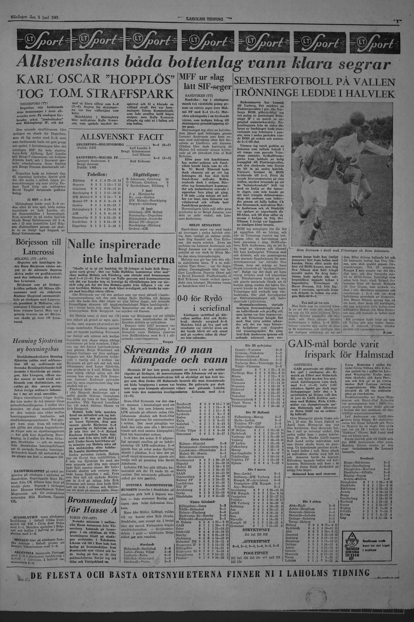 Laholms Tidning Måndag 5 juni 1961, sida 5