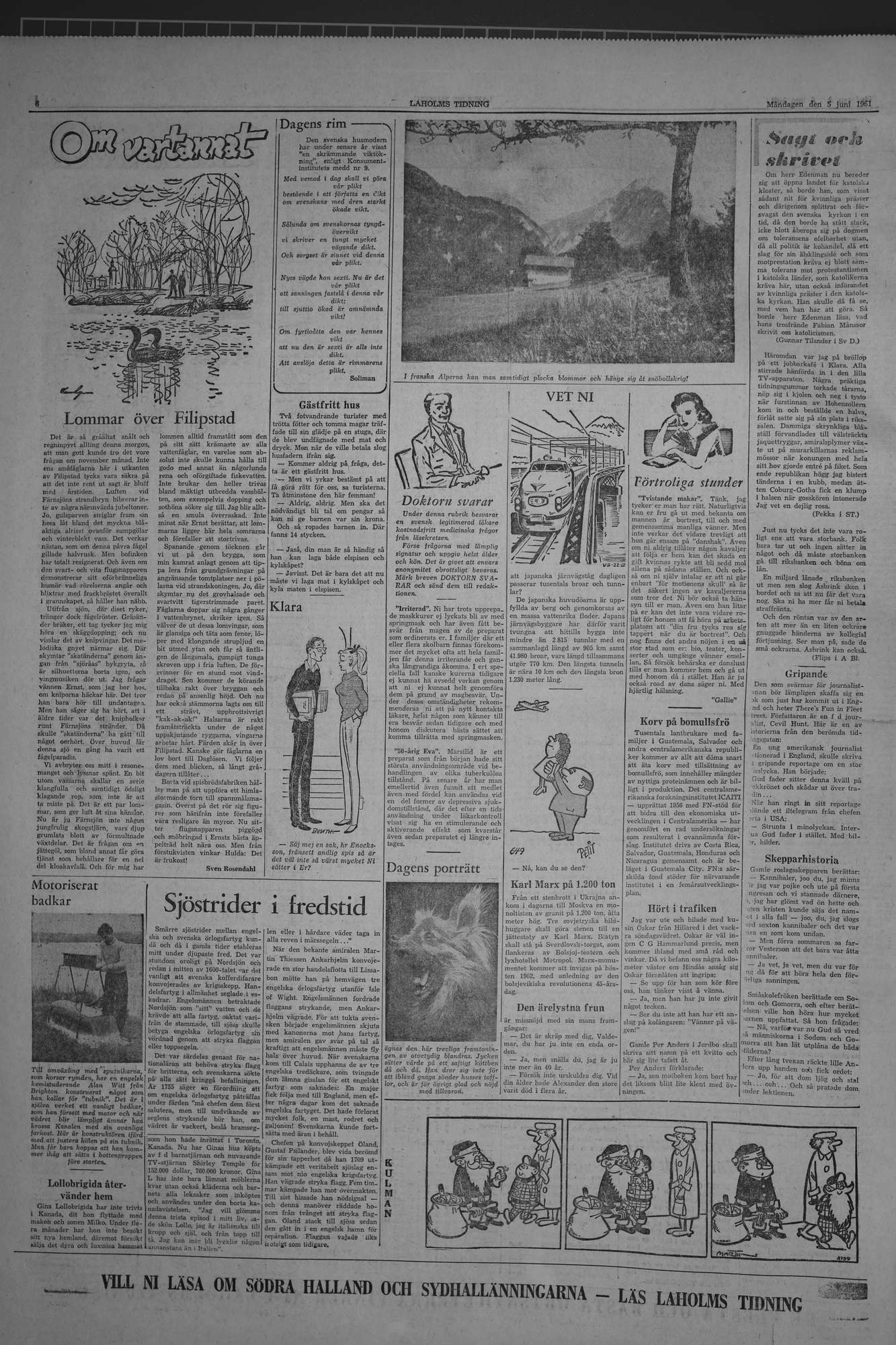 Laholms Tidning Måndag 5 juni 1961, sida 6