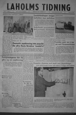 Förstasidan, Torsdag 5 oktober 1961