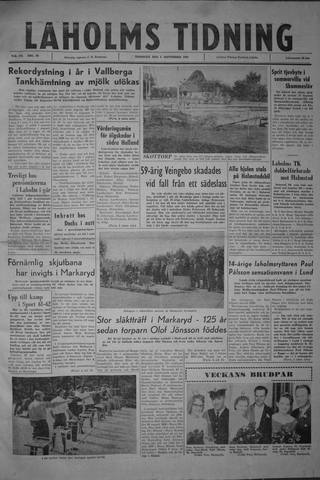 Förstasidan, Tisdag 5 september 1961