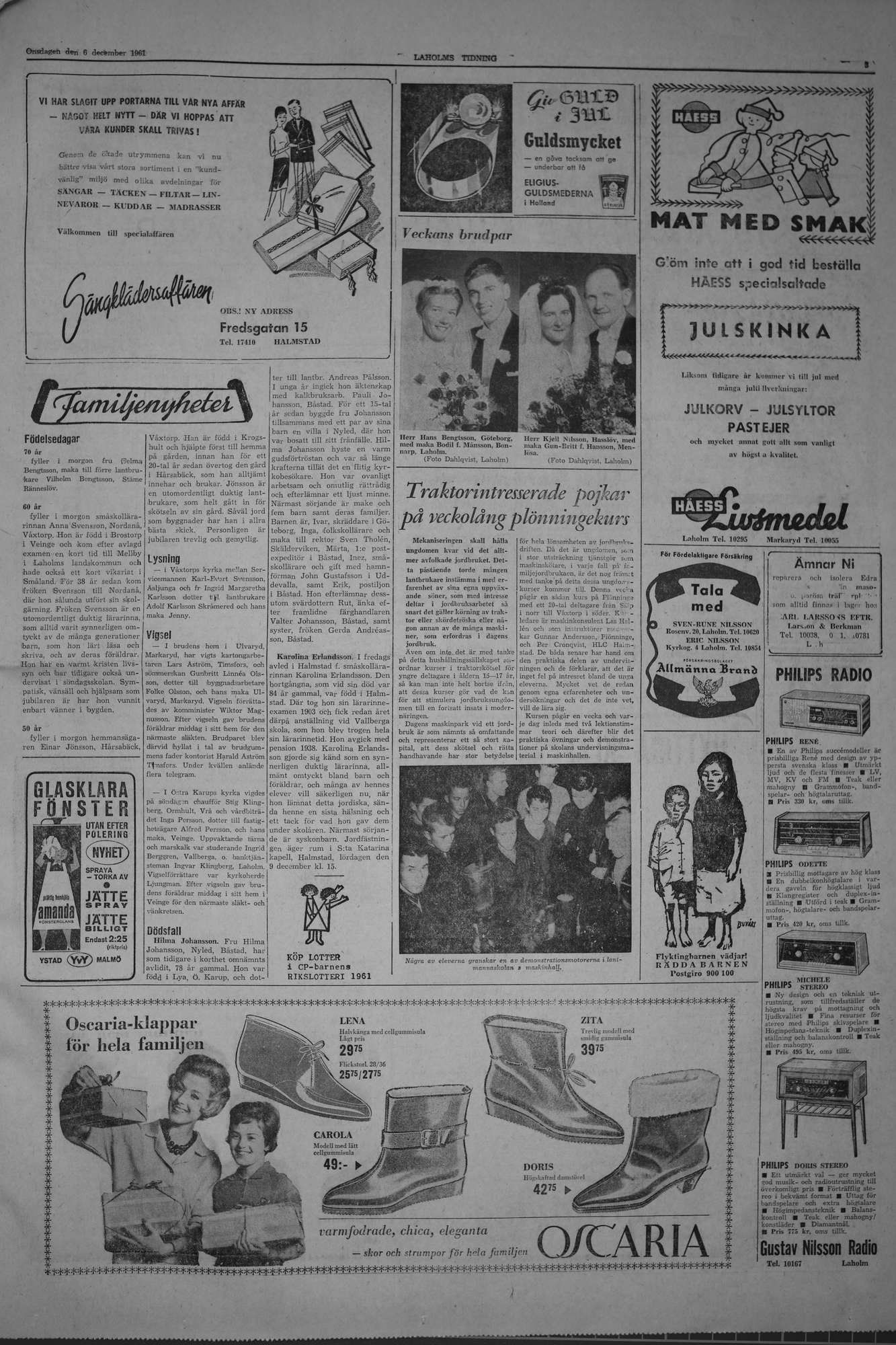 Laholms Tidning Onsdag 6 december 1961, sida 3