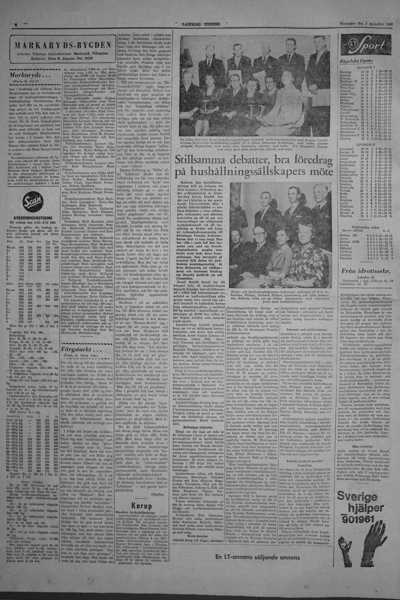 Laholms Tidning Onsdag 6 december 1961, sida 6