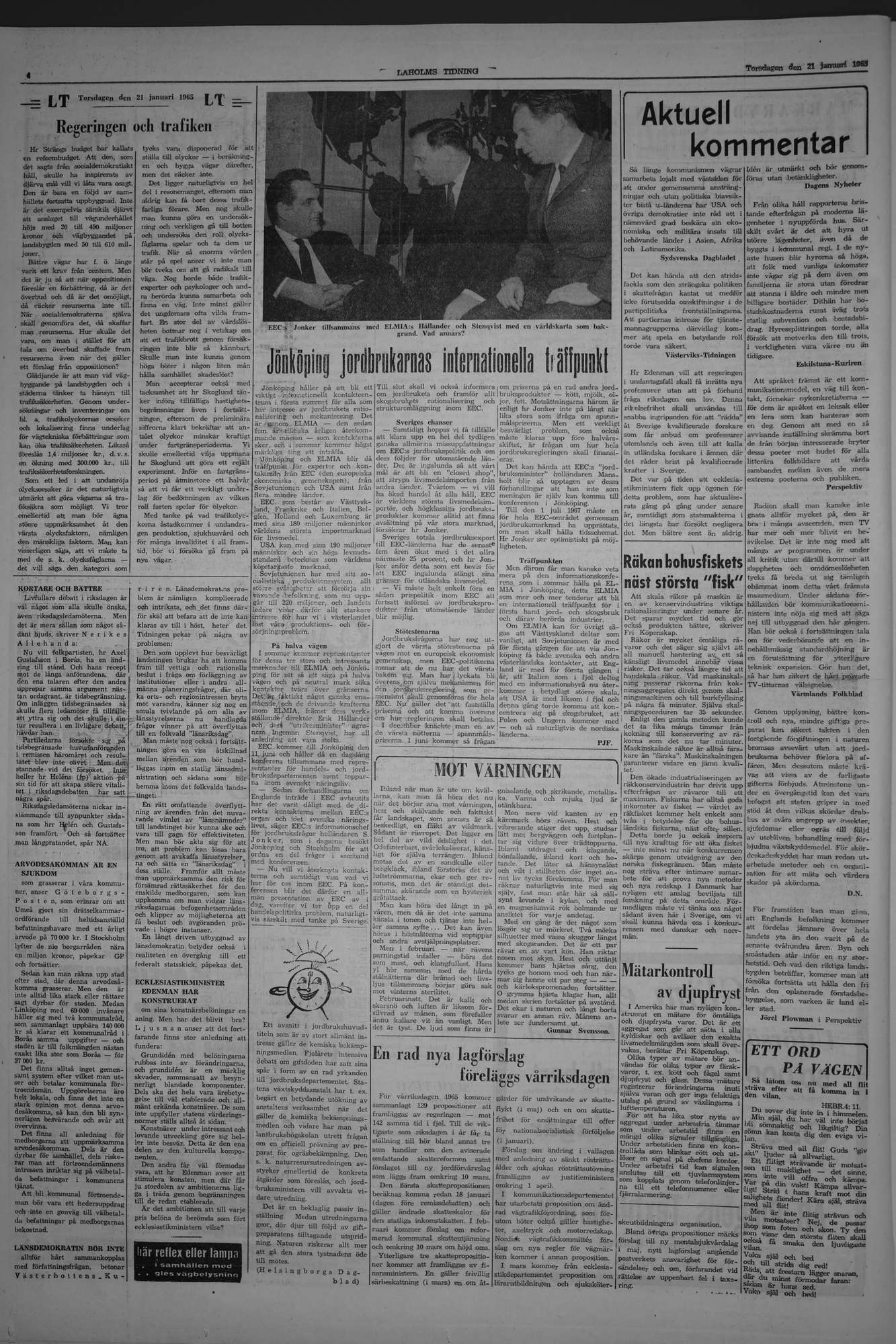 Laholms Tidning Torsdag 21 januari 1965, sida 4