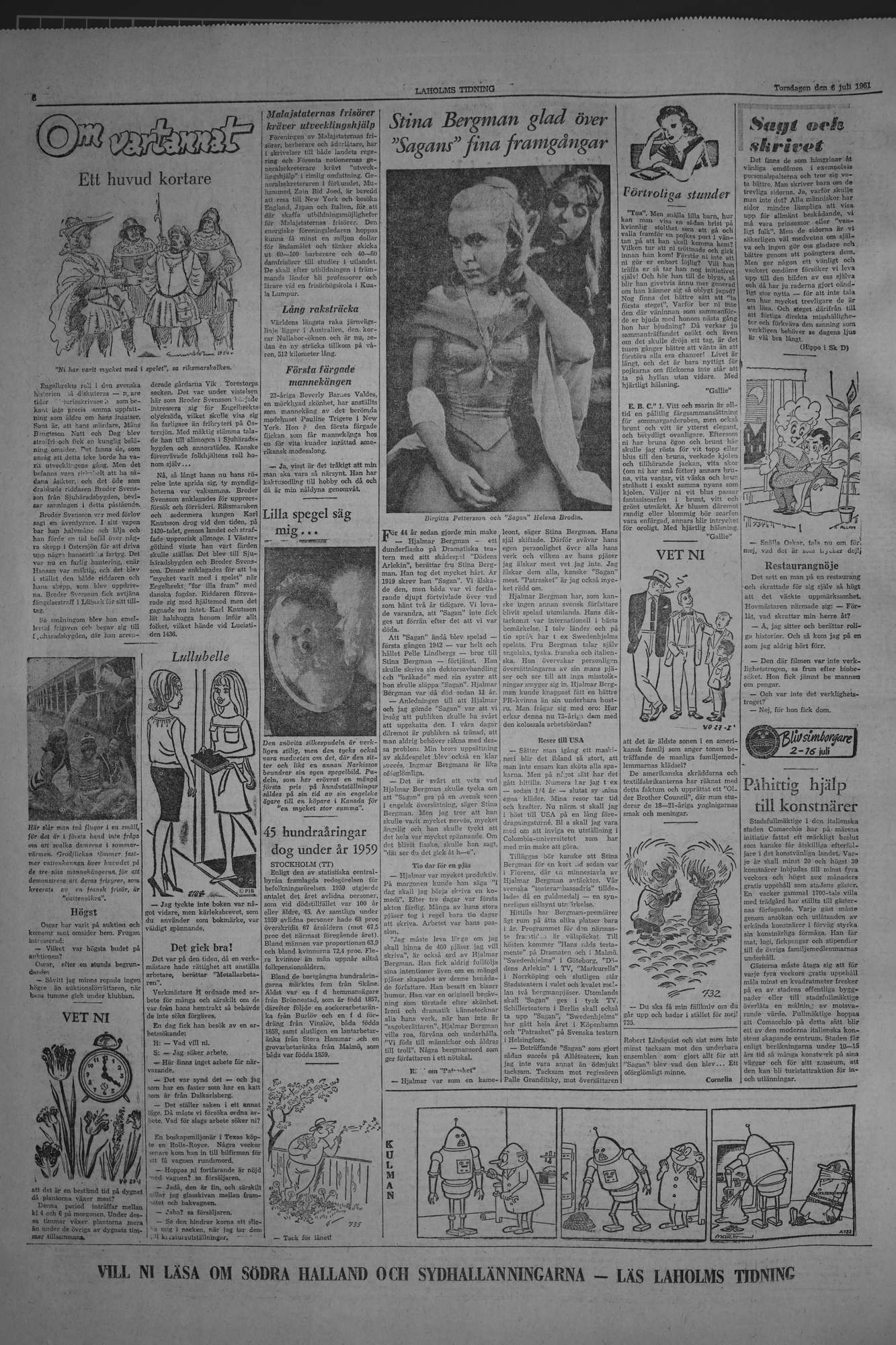 Laholms Tidning Torsdag 6 juli 1961, sida 6