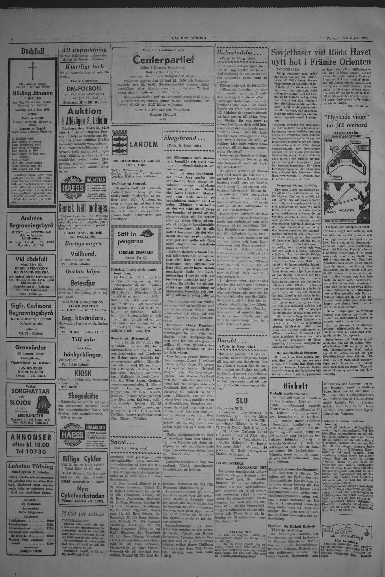 Laholms Tidning Tisdag 6 juni 1961, sida 2