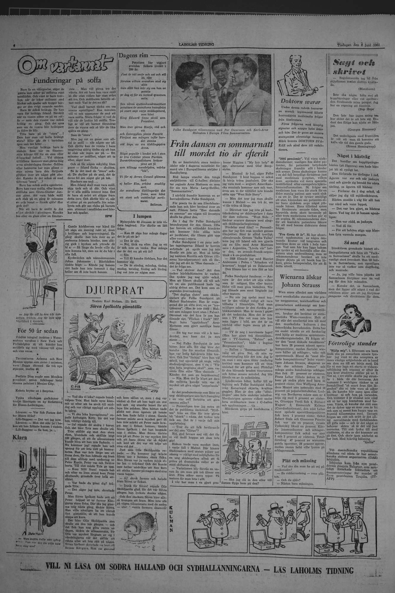 Laholms Tidning Tisdag 6 juni 1961, sida 6