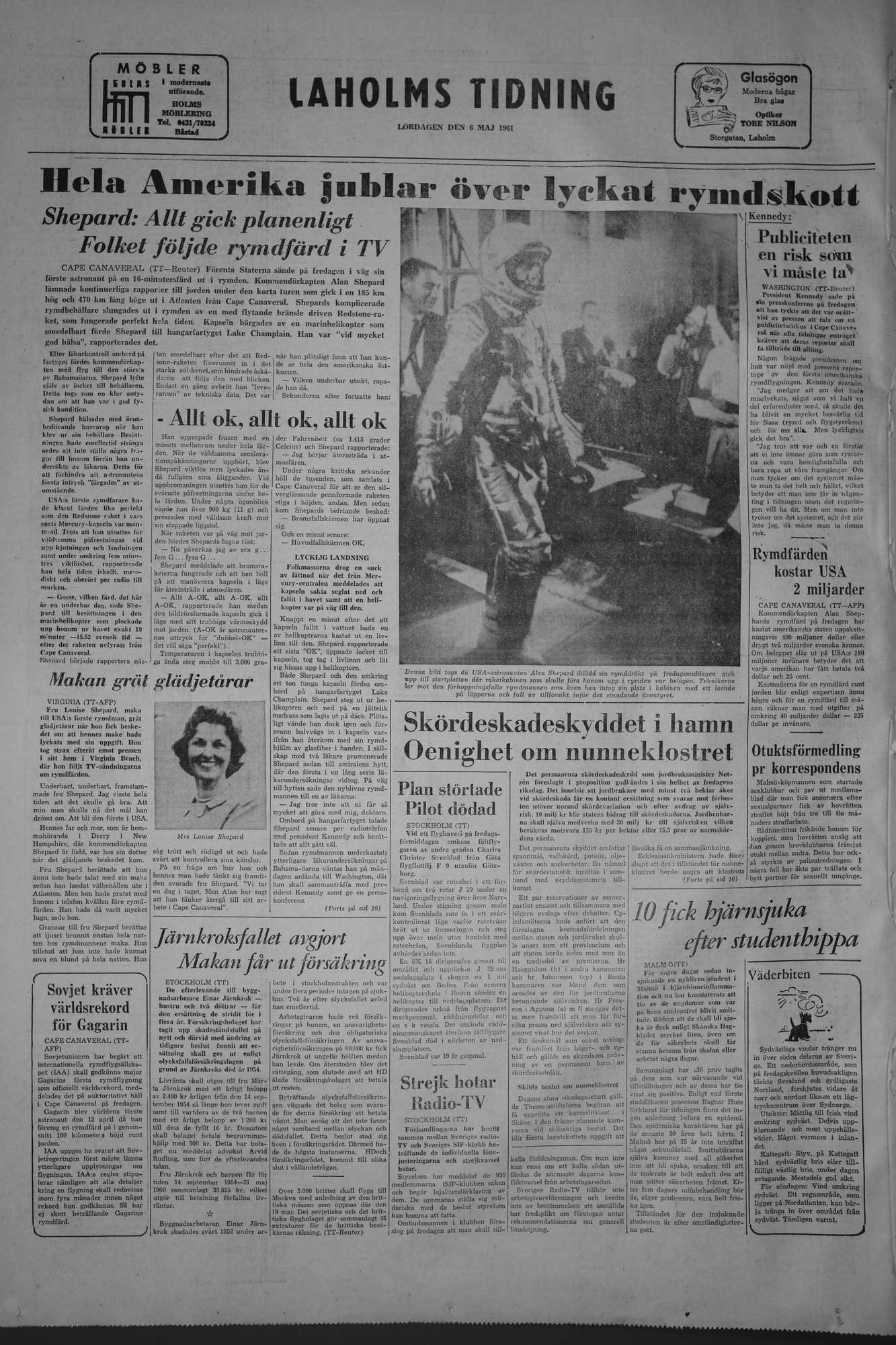 Laholms Tidning Lördag 6 maj 1961, sida 8