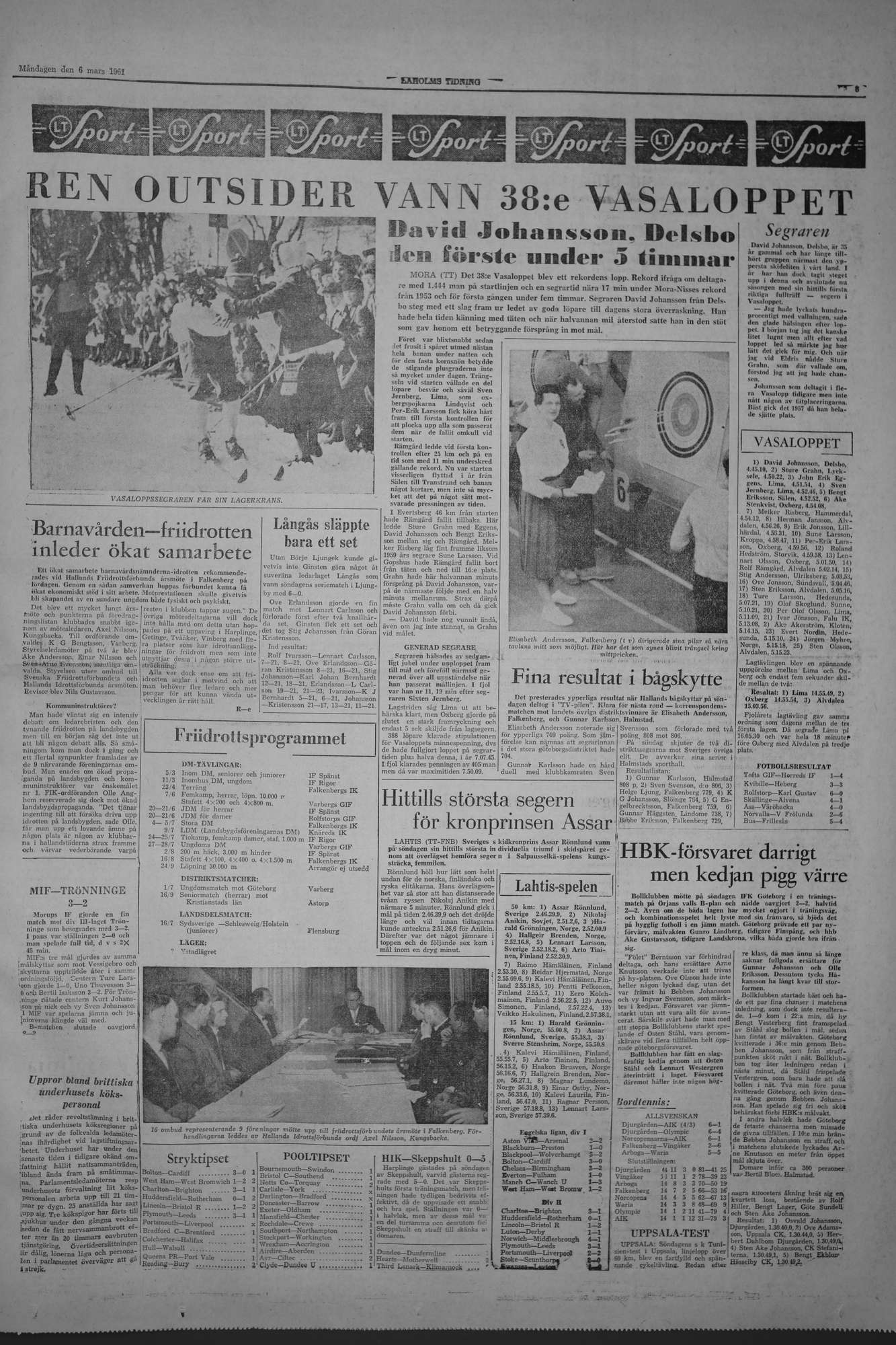 Laholms Tidning Måndag 6 mars 1961, sida 5