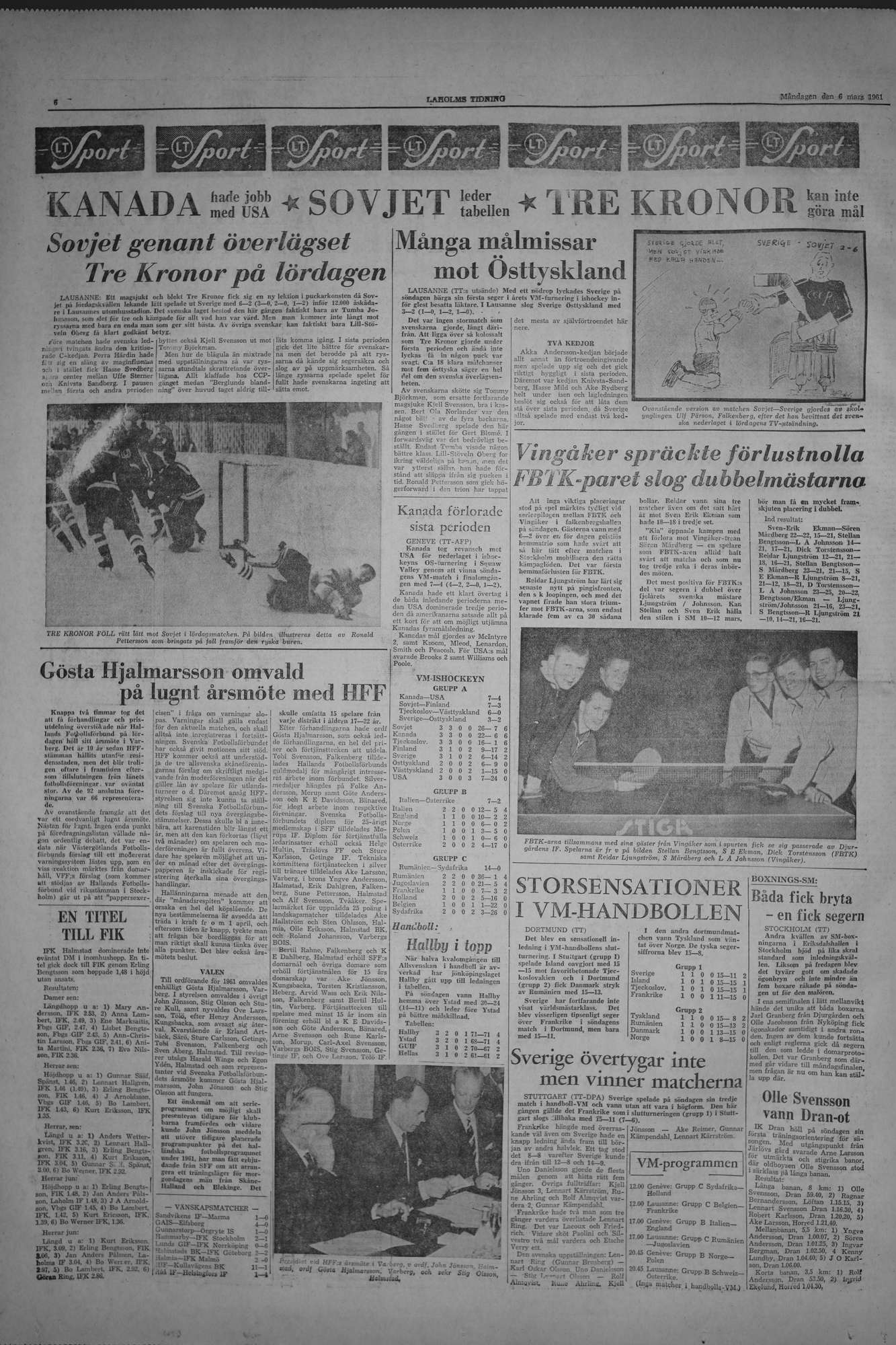 Laholms Tidning Måndag 6 mars 1961, sida 6
