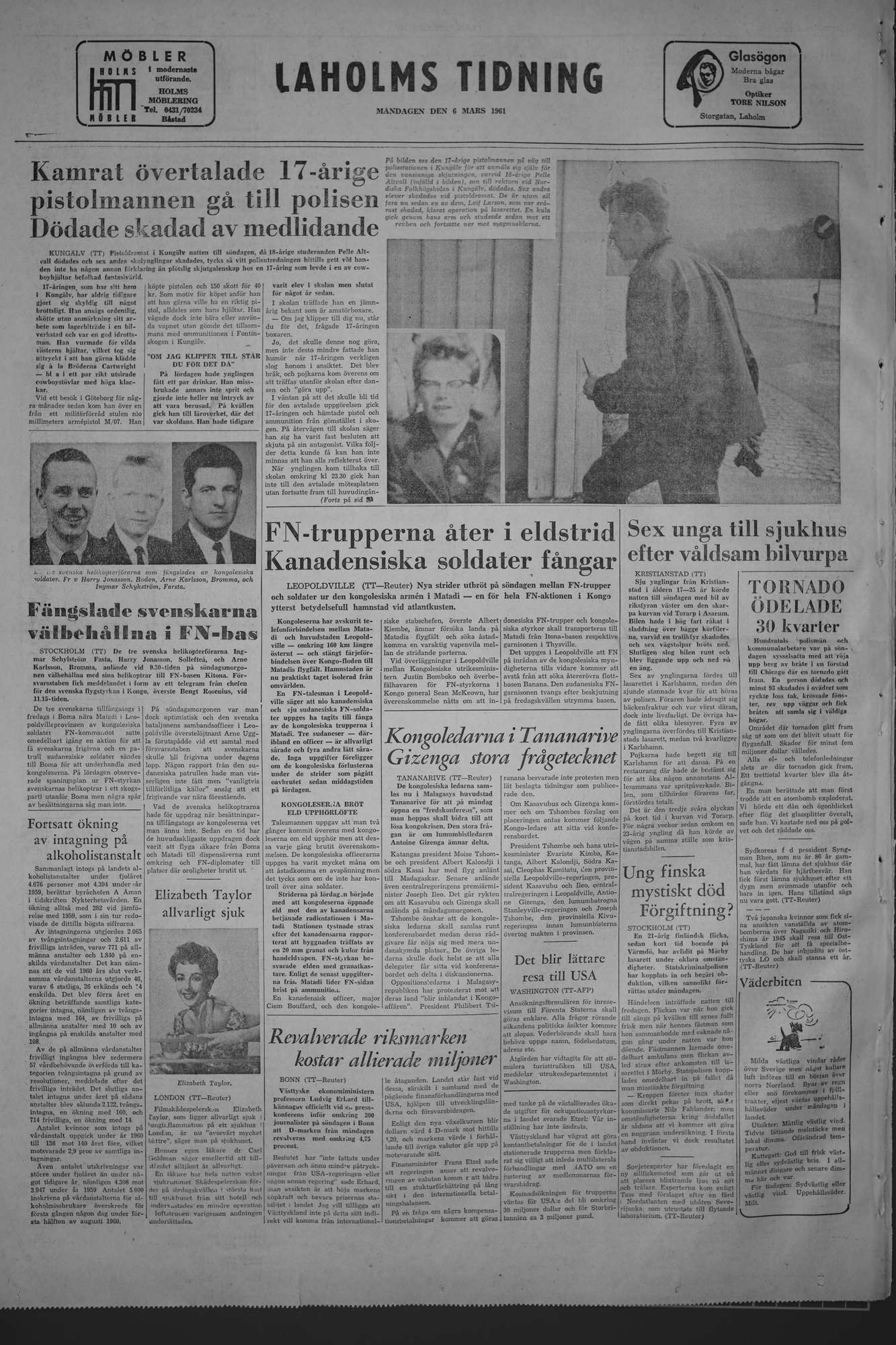Laholms Tidning Måndag 6 mars 1961, sida 8