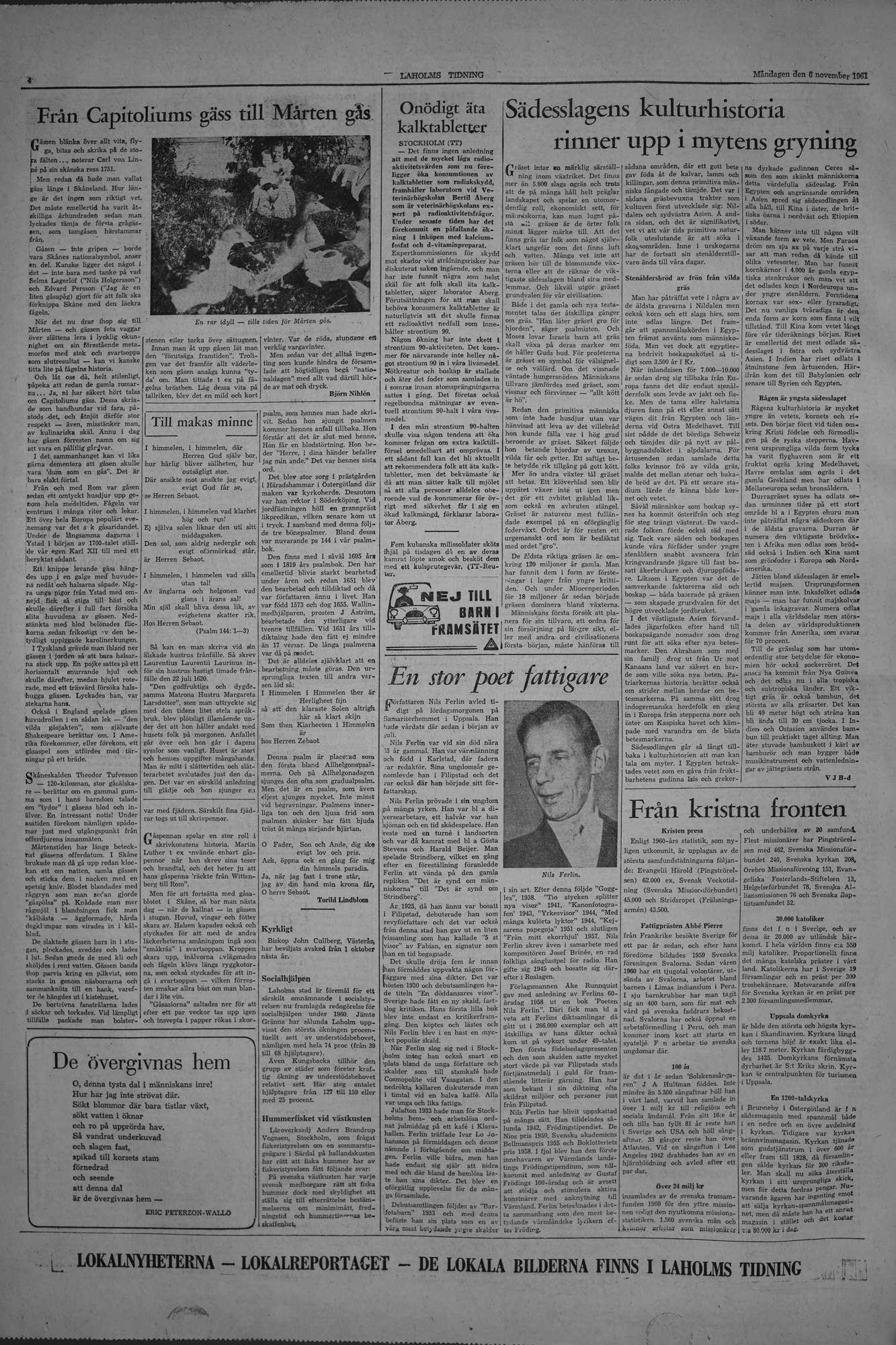 Laholms Tidning Måndag 6 november 1961, sida 4