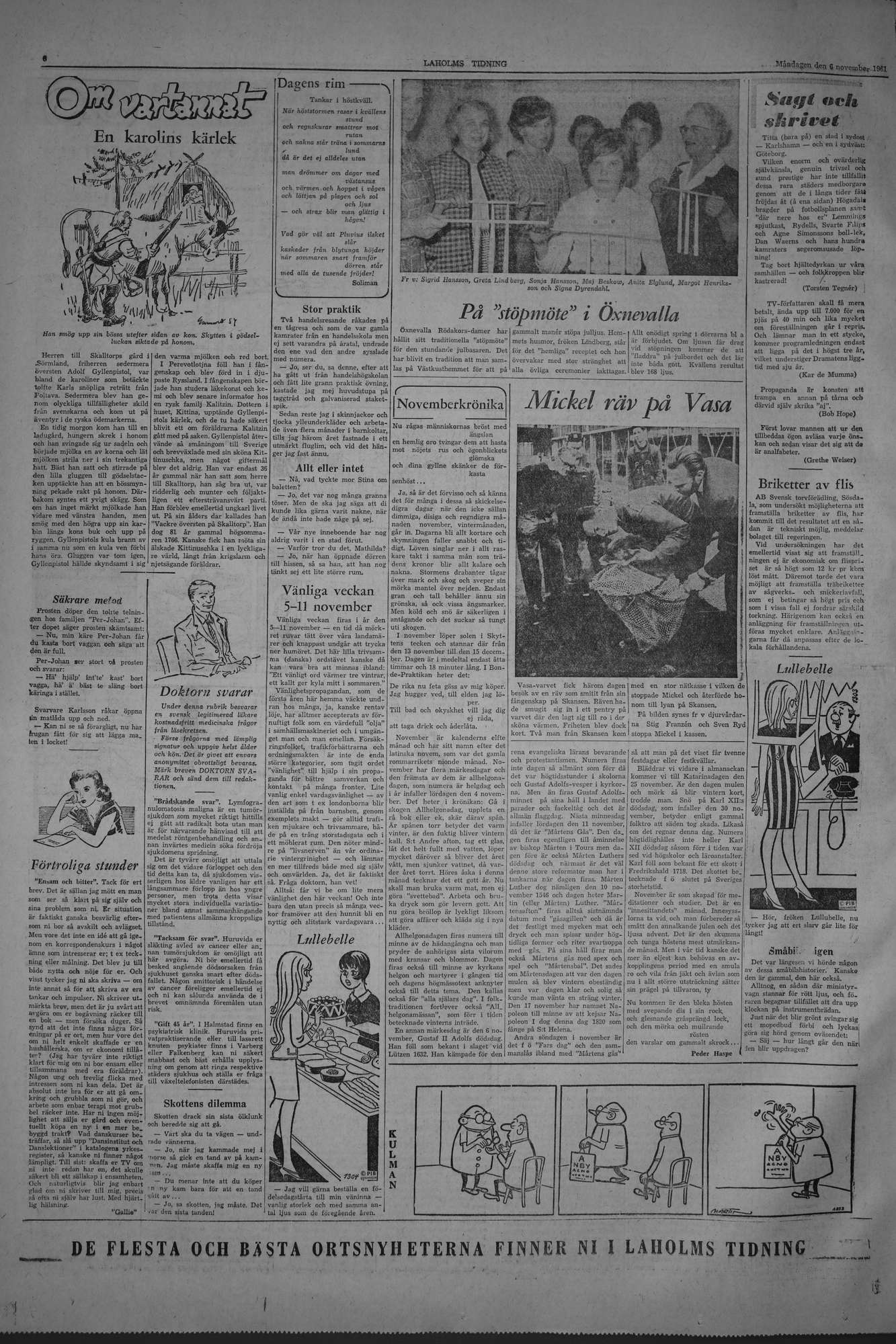 Laholms Tidning Måndag 6 november 1961, sida 6