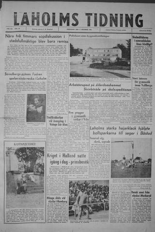 Förstasidan, Fredag 6 oktober 1961