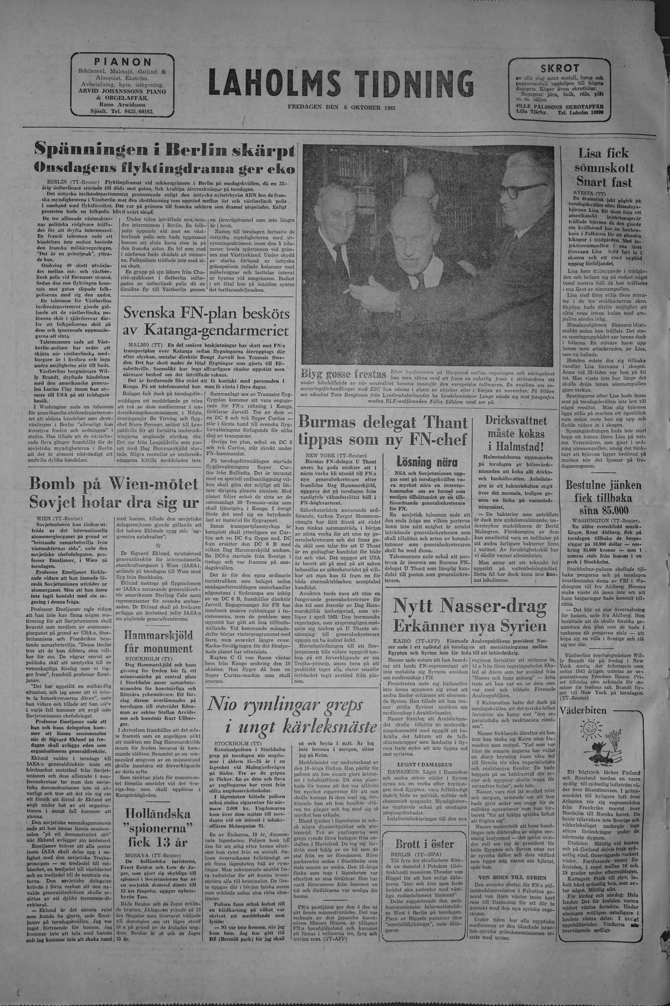 Laholms Tidning Fredag 6 oktober 1961, sida 8