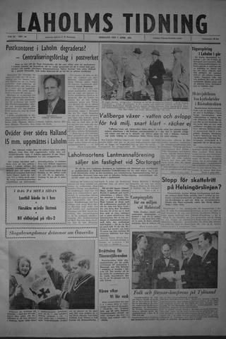 Förstasidan, Fredag 7 april 1961