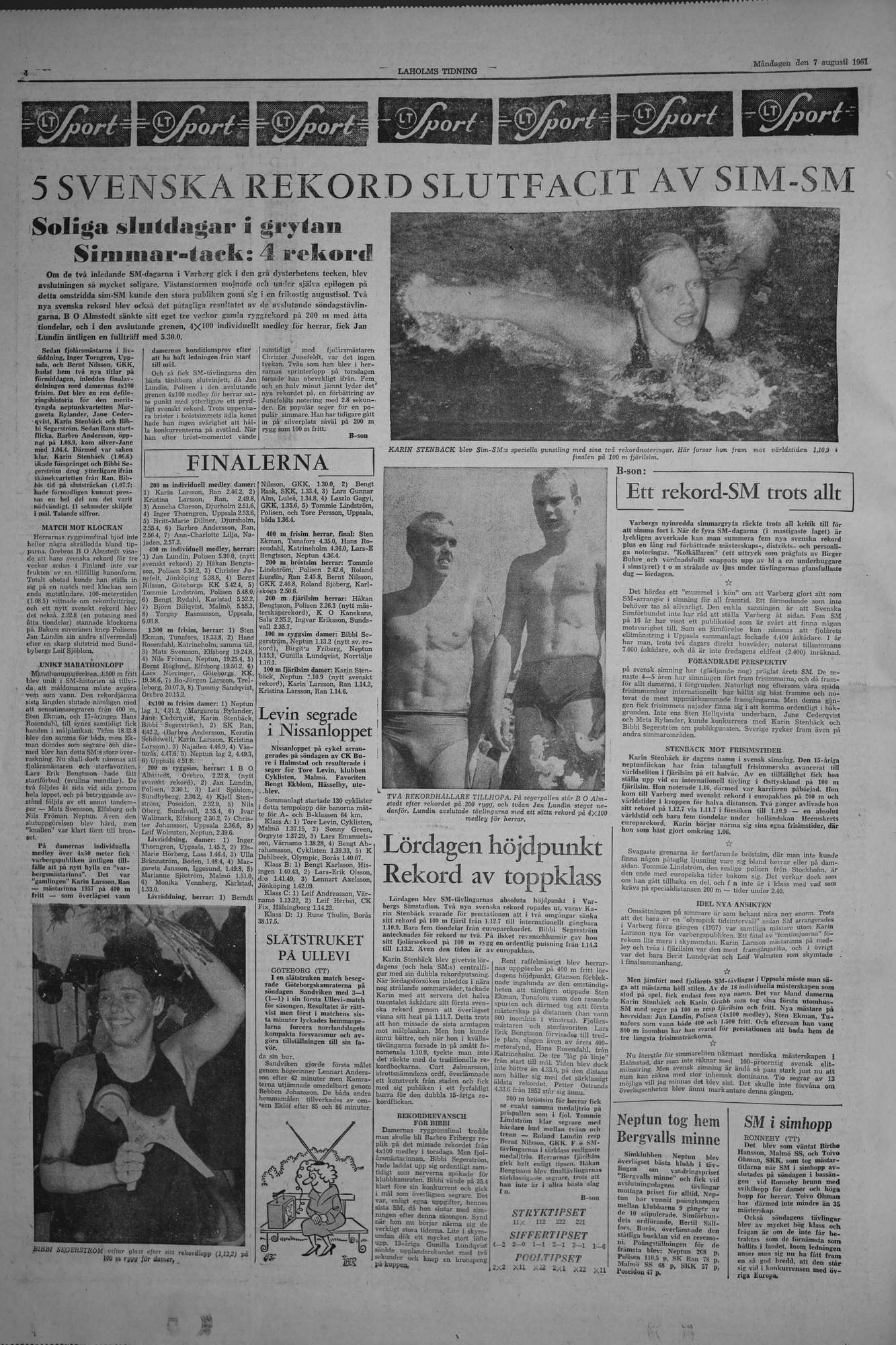Laholms Tidning Måndag 7 augusti 1961, sida 4