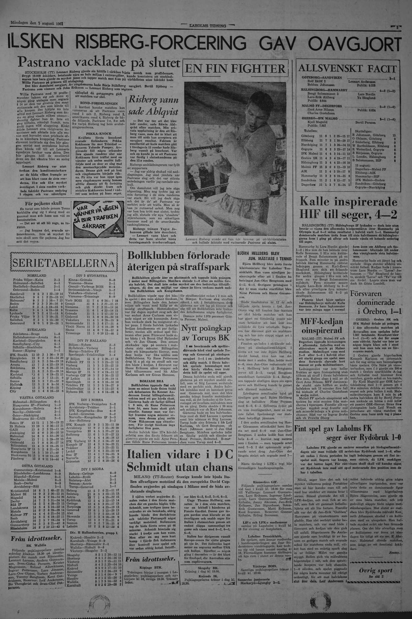 Laholms Tidning Måndag 7 augusti 1961, sida 5