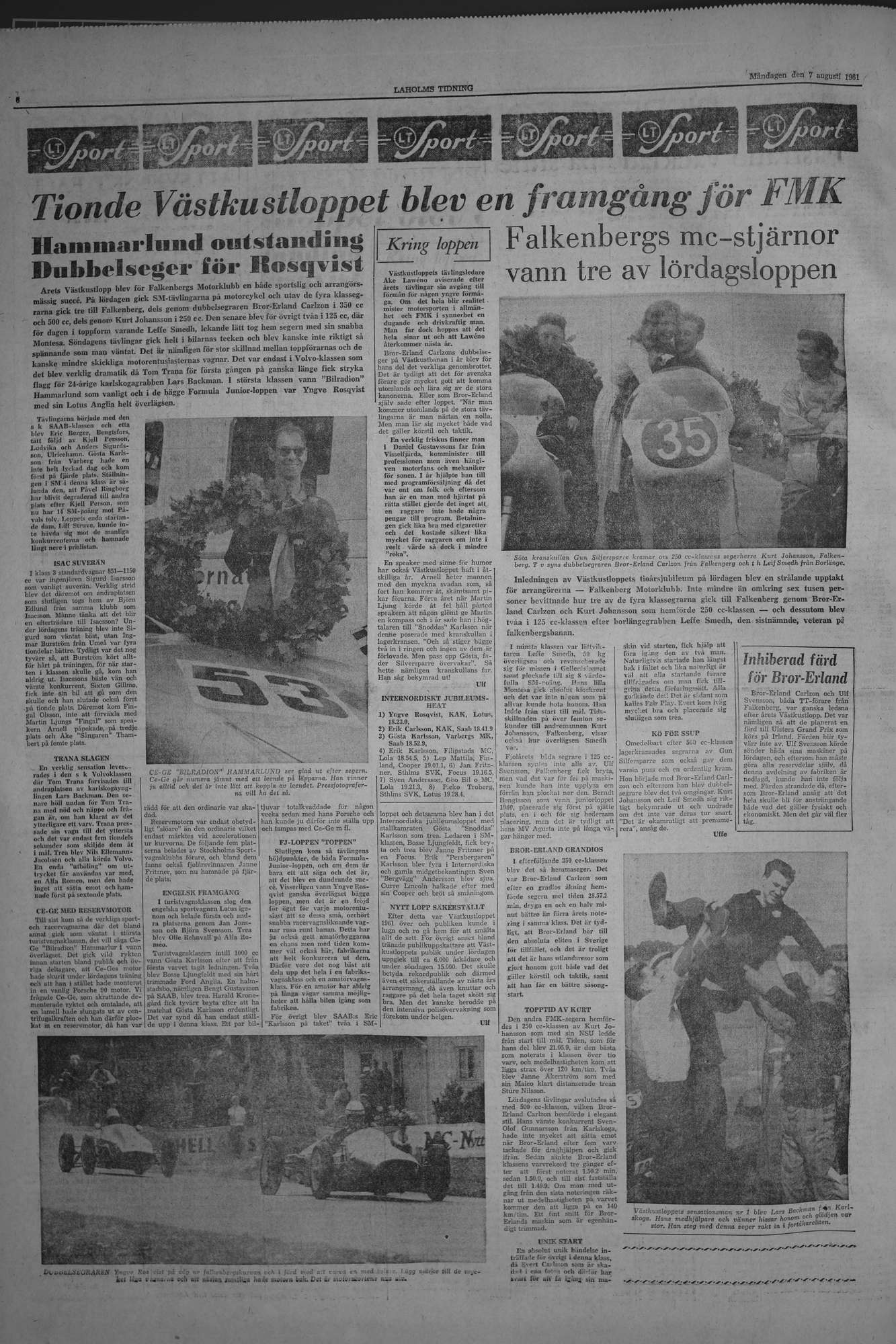 Laholms Tidning Måndag 7 augusti 1961, sida 6