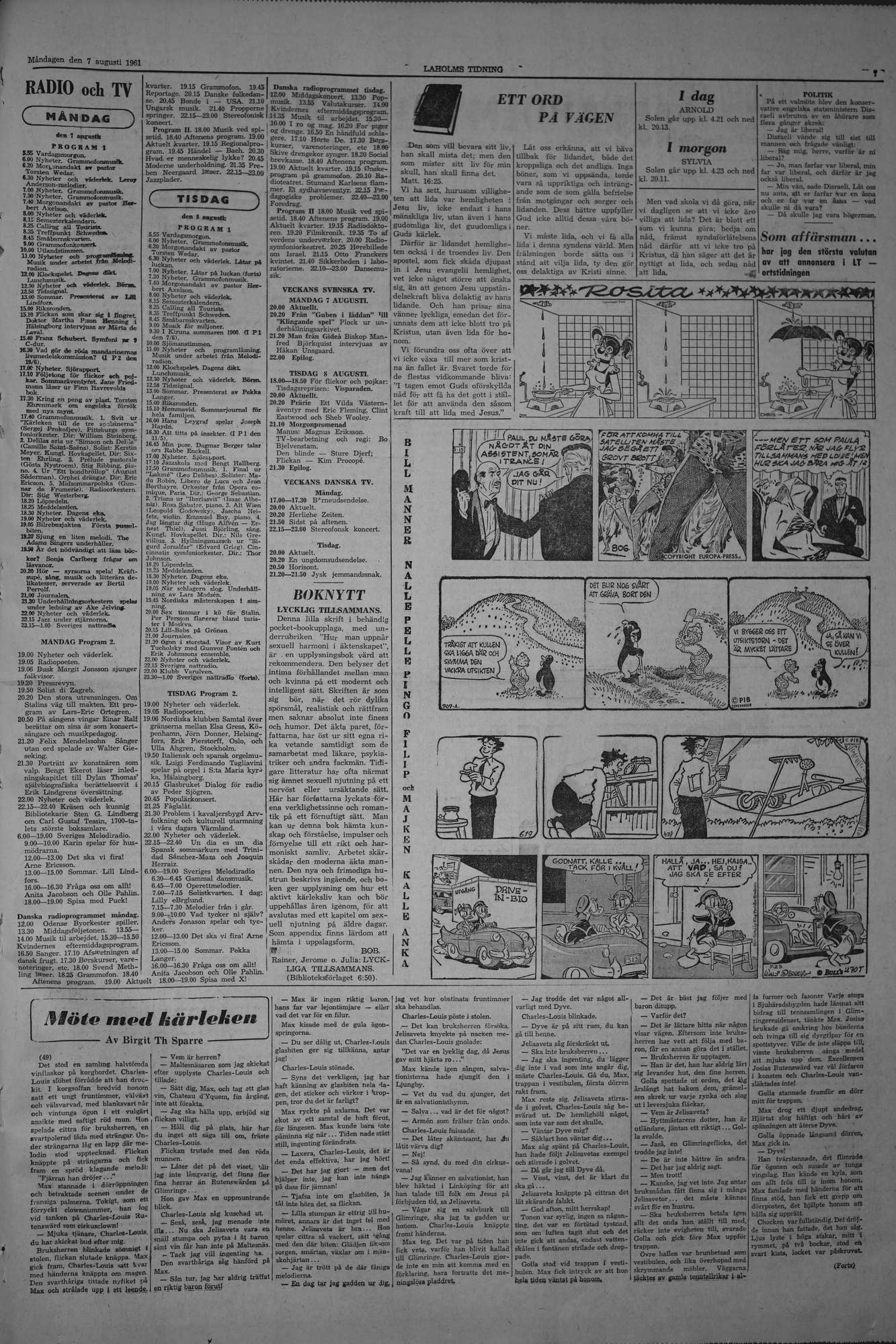 Laholms Tidning Måndag 7 augusti 1961, sida 7