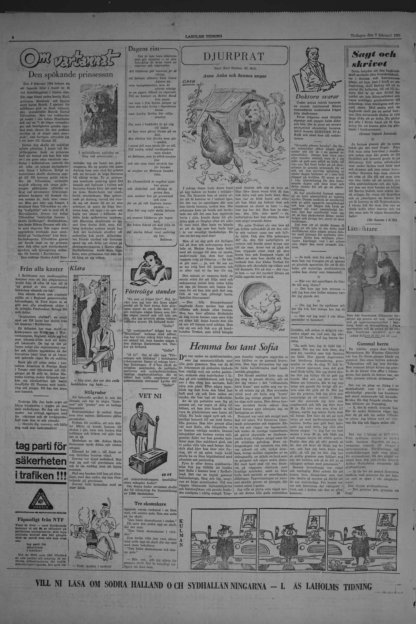 Laholms Tidning Tisdag 7 februari 1961, sida 6
