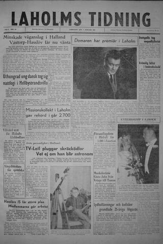 Förstasidan, Lördag 7 januari 1961