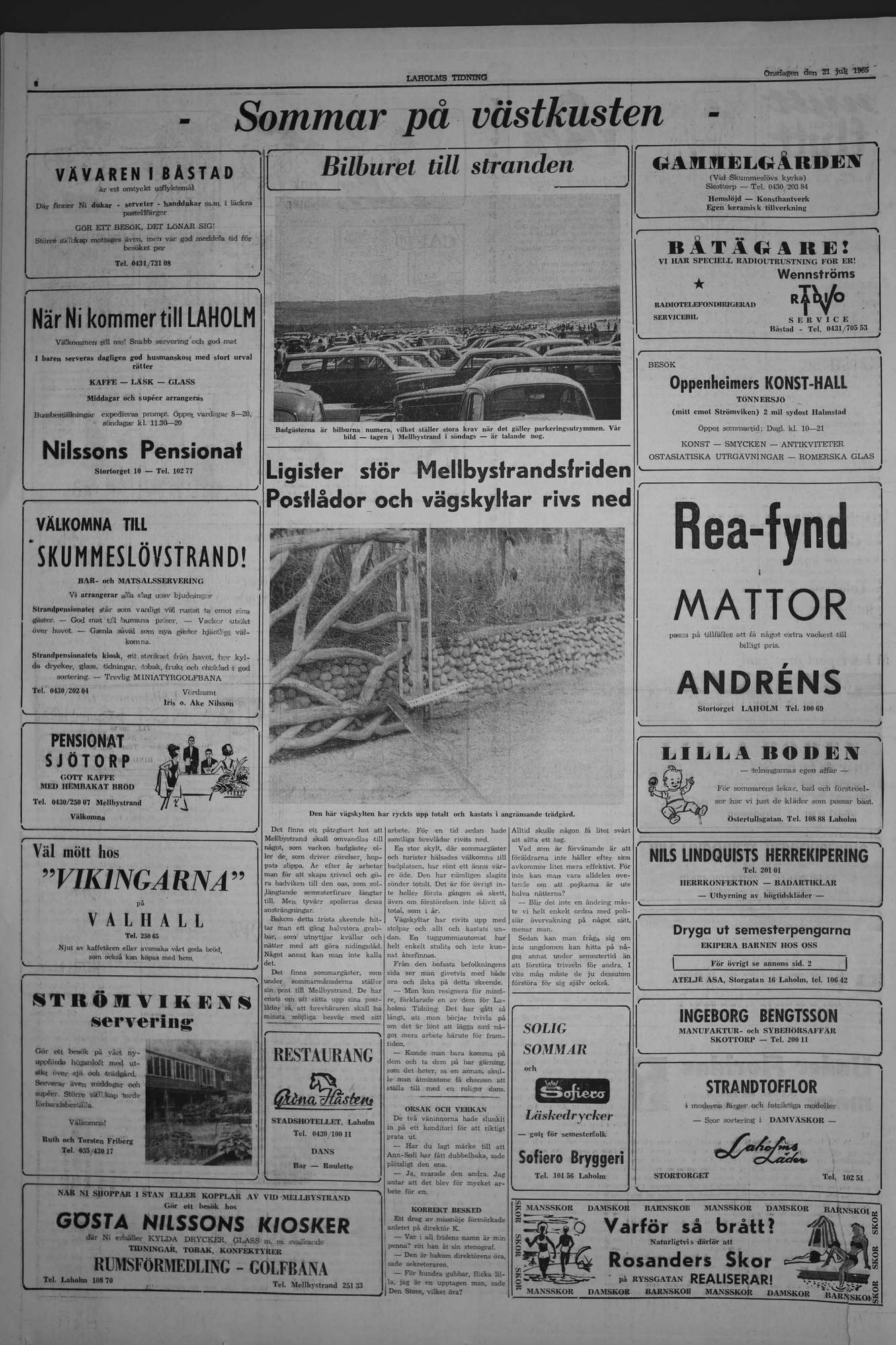 Laholms Tidning Onsdag 21 juli 1965, sida 6