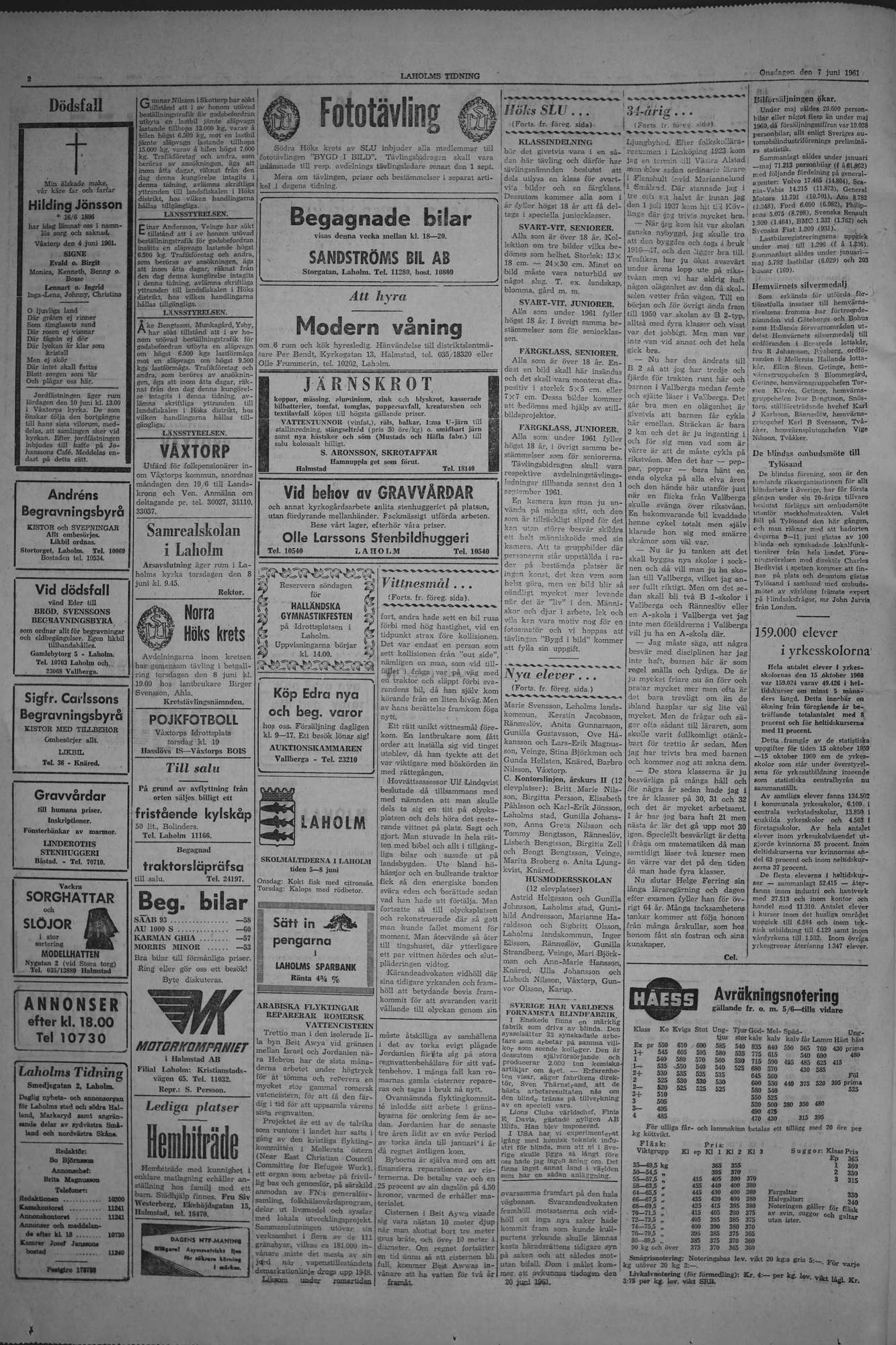 Laholms Tidning Onsdag 7 juni 1961, sida 2