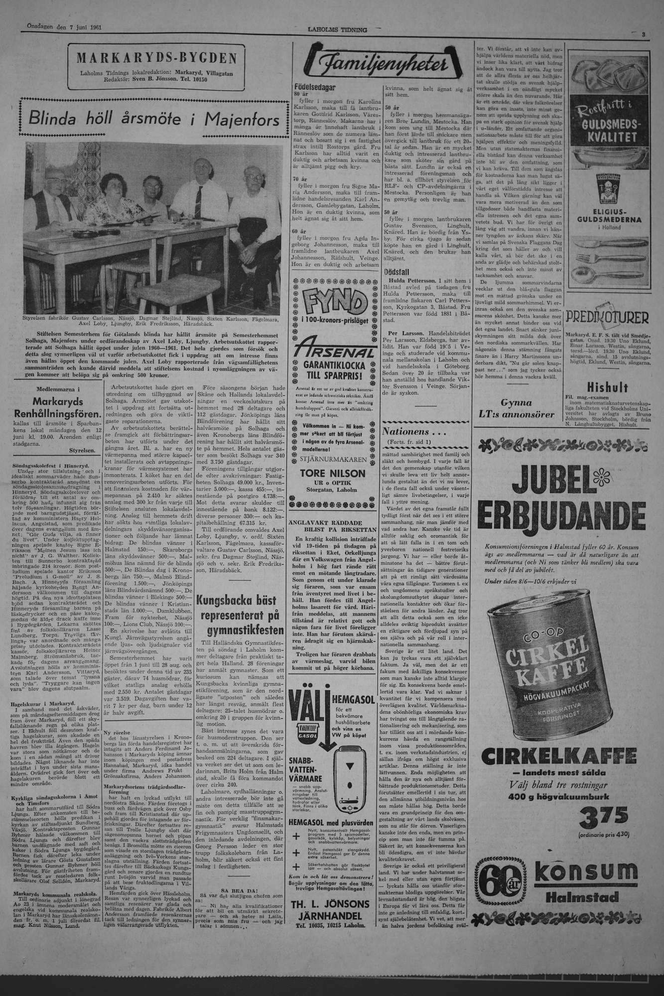 Laholms Tidning Onsdag 7 juni 1961, sida 3