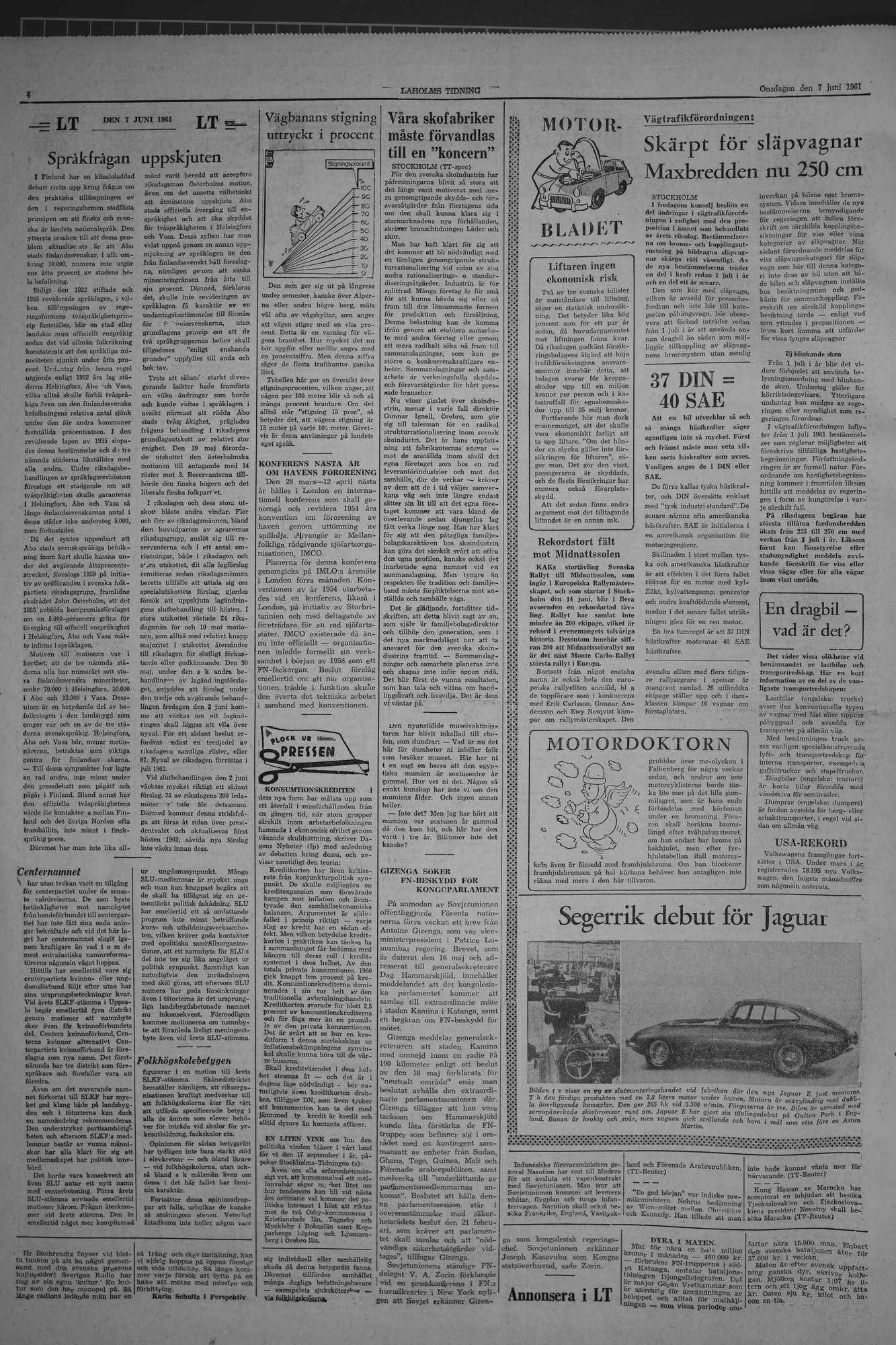 Laholms Tidning Onsdag 7 juni 1961, sida 4