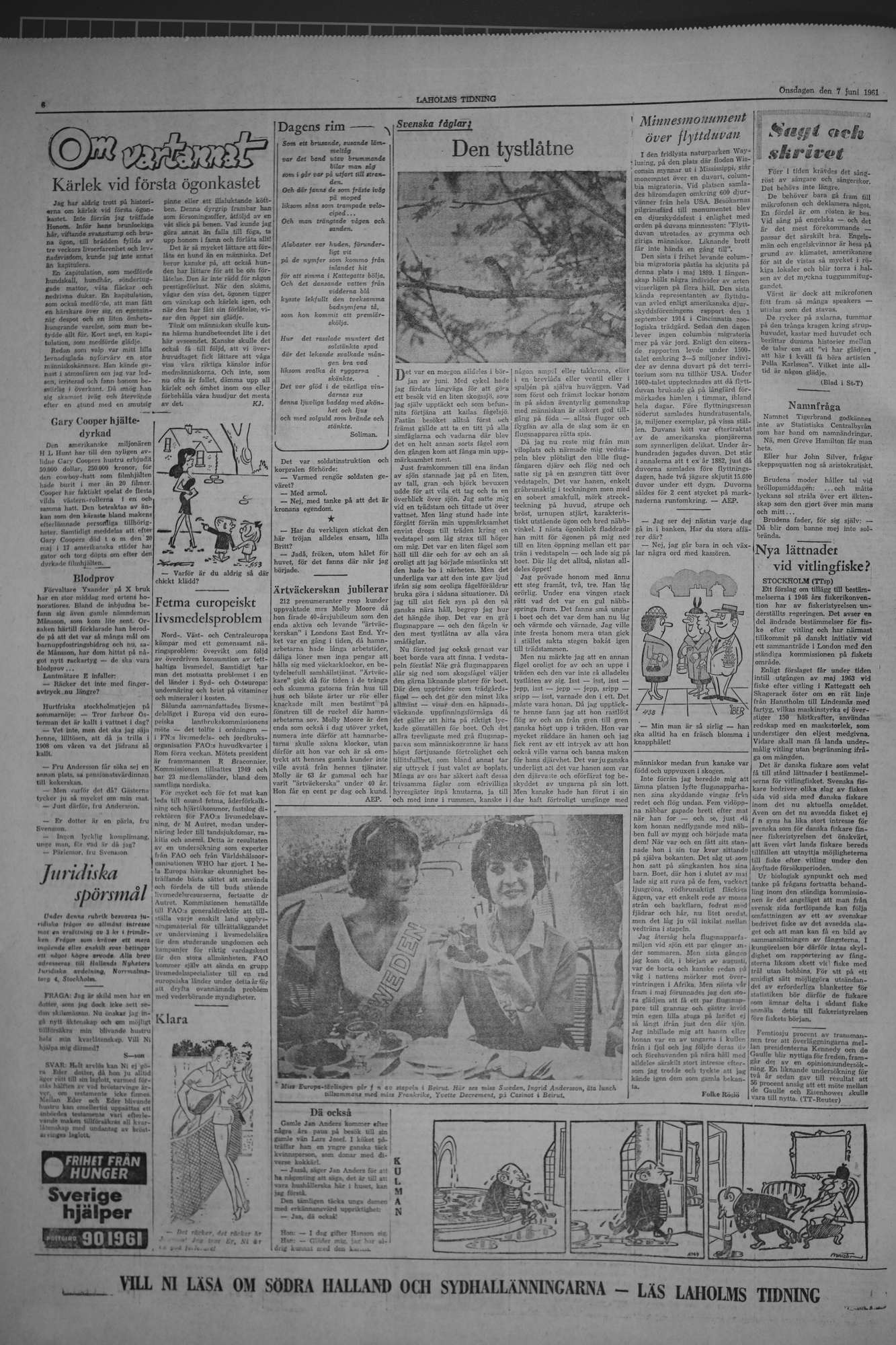 Laholms Tidning Onsdag 7 juni 1961, sida 6