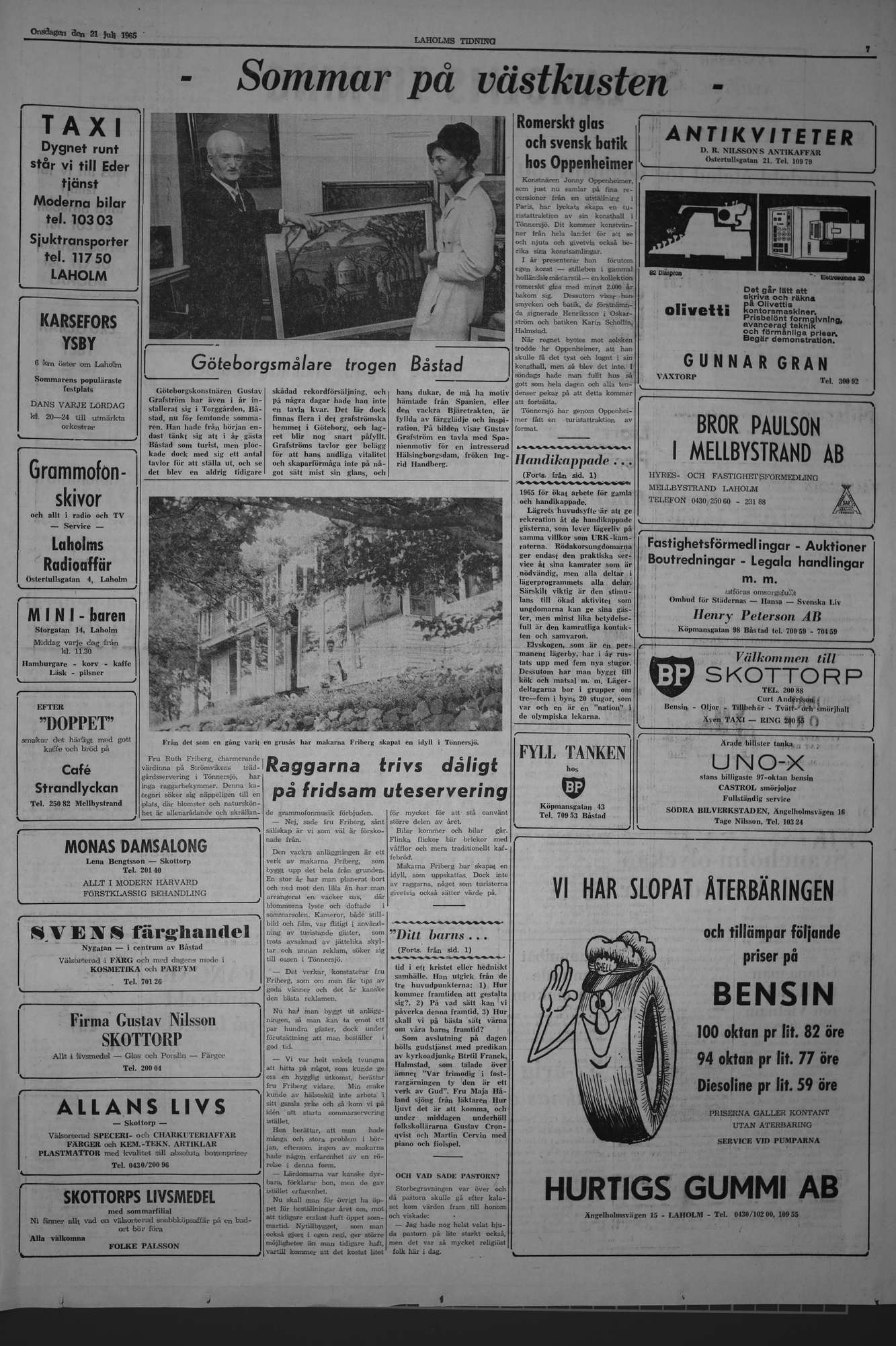 Laholms Tidning Onsdag 21 juli 1965, sida 7