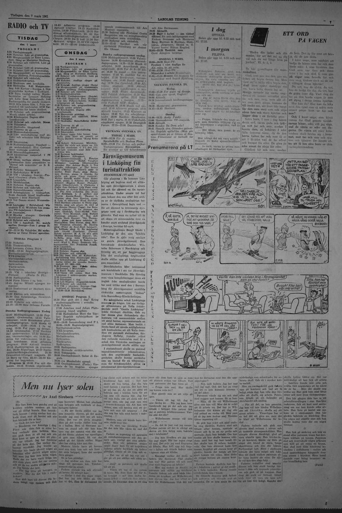 Laholms Tidning Tisdag 7 mars 1961, sida 7