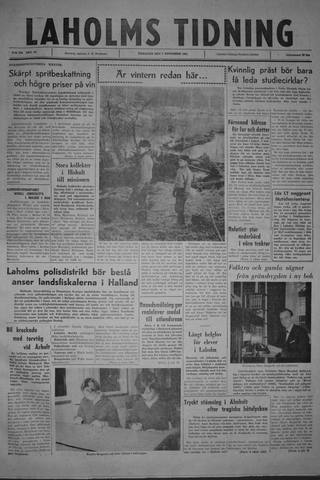 Förstasidan, Tisdag 7 november 1961