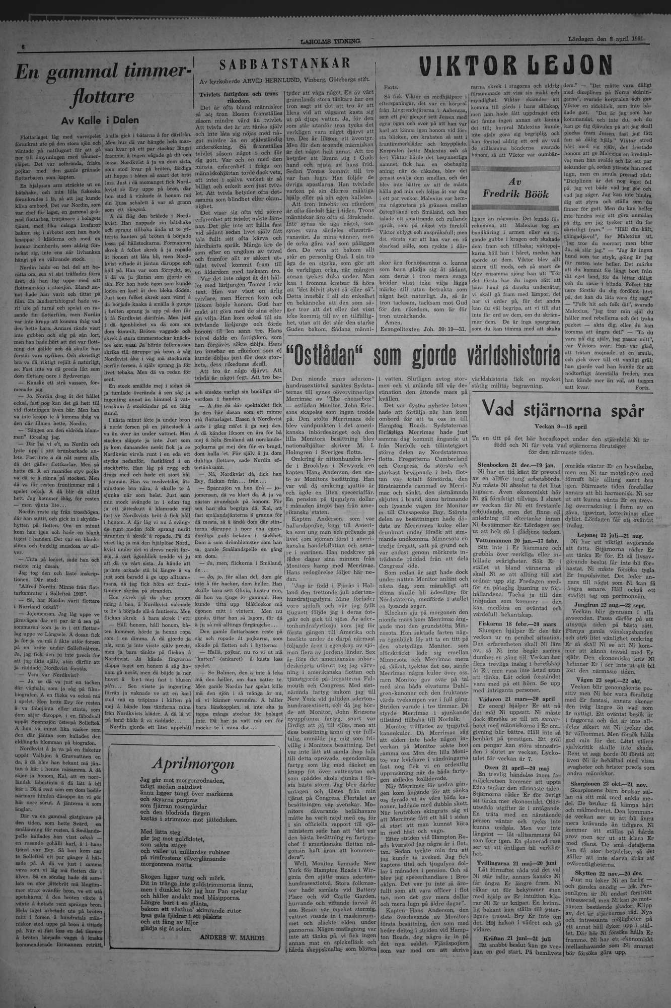 Laholms Tidning Lördag 8 april 1961, sida 6