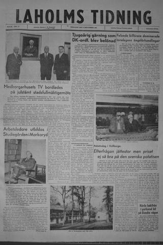 Förstasidan, Fredag 8 december 1961