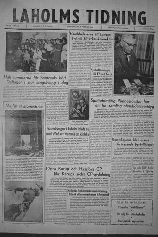 Förstasidan, Onsdag 8 februari 1961