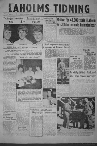 Förstasidan, Lördag 8 juli 1961