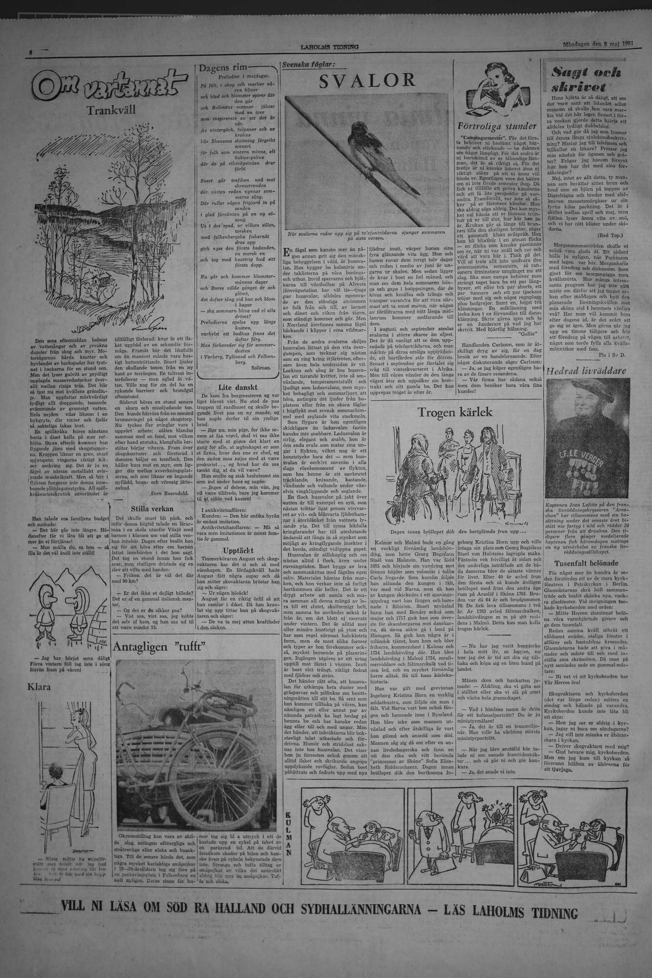 Laholms Tidning Måndag 8 maj 1961, sida 6