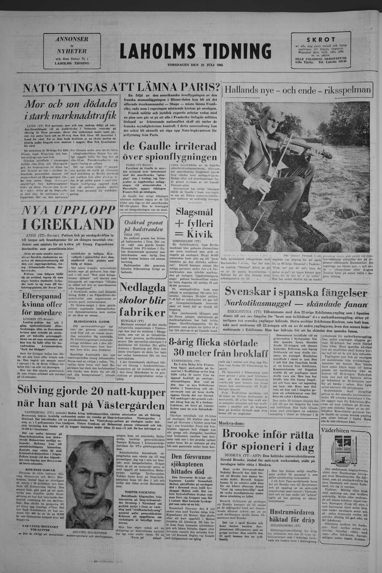 Laholms Tidning Torsdag 22 juli 1965, sida 8