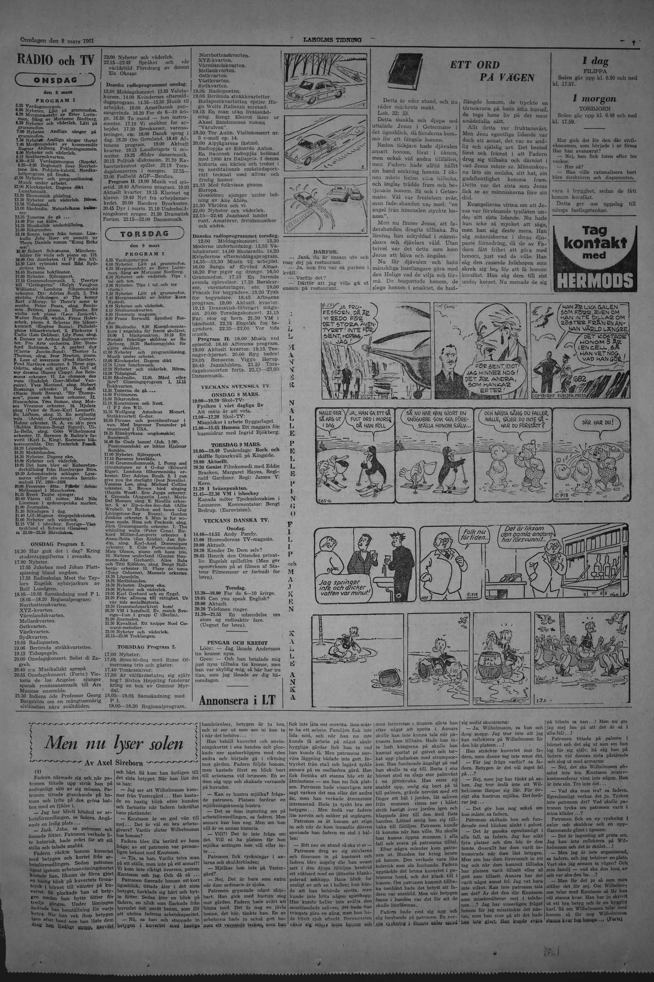 Laholms Tidning Onsdag 8 mars 1961, sida 7